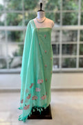 Green pure handloom cotton suit set
