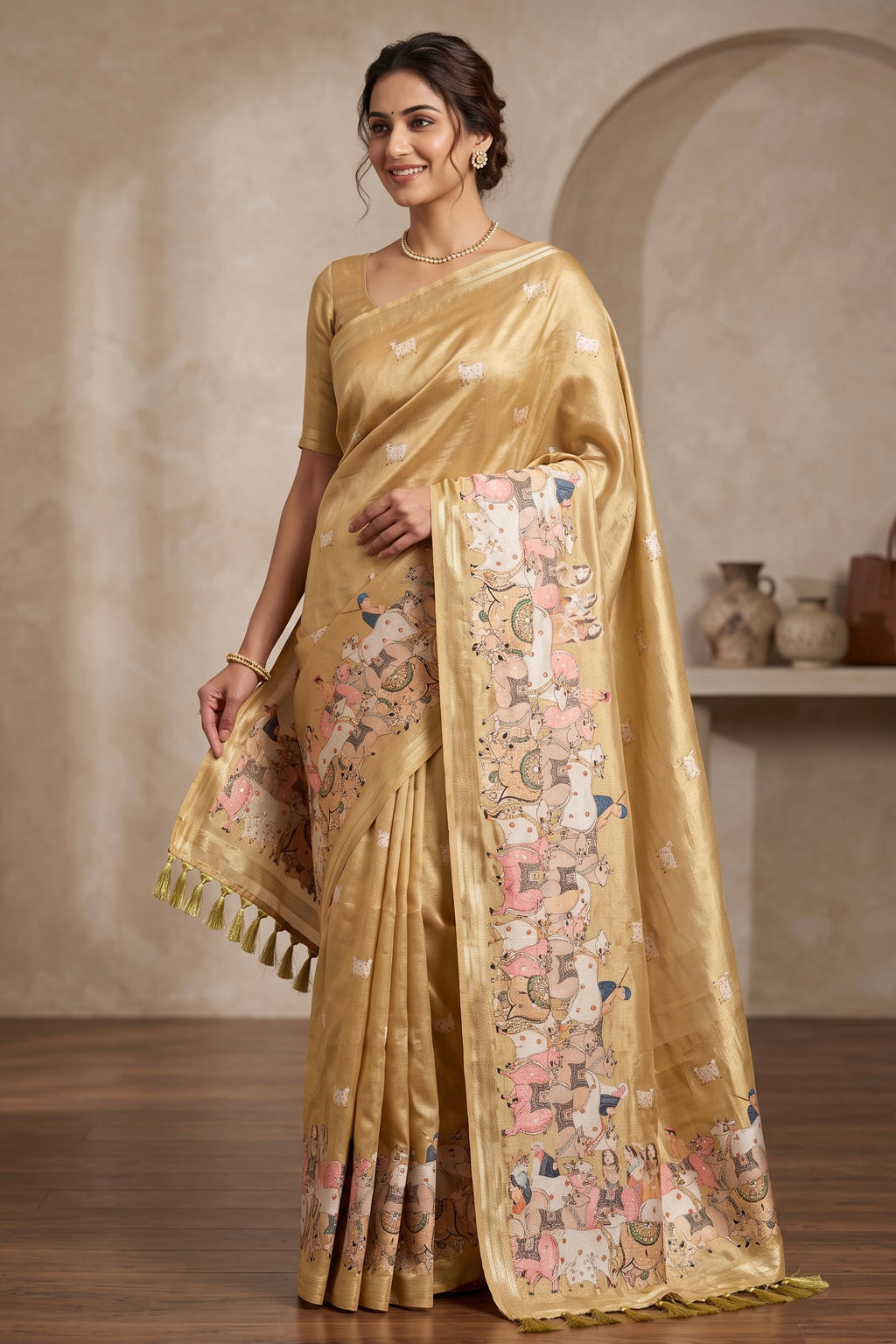 Yellow Pichwai saree