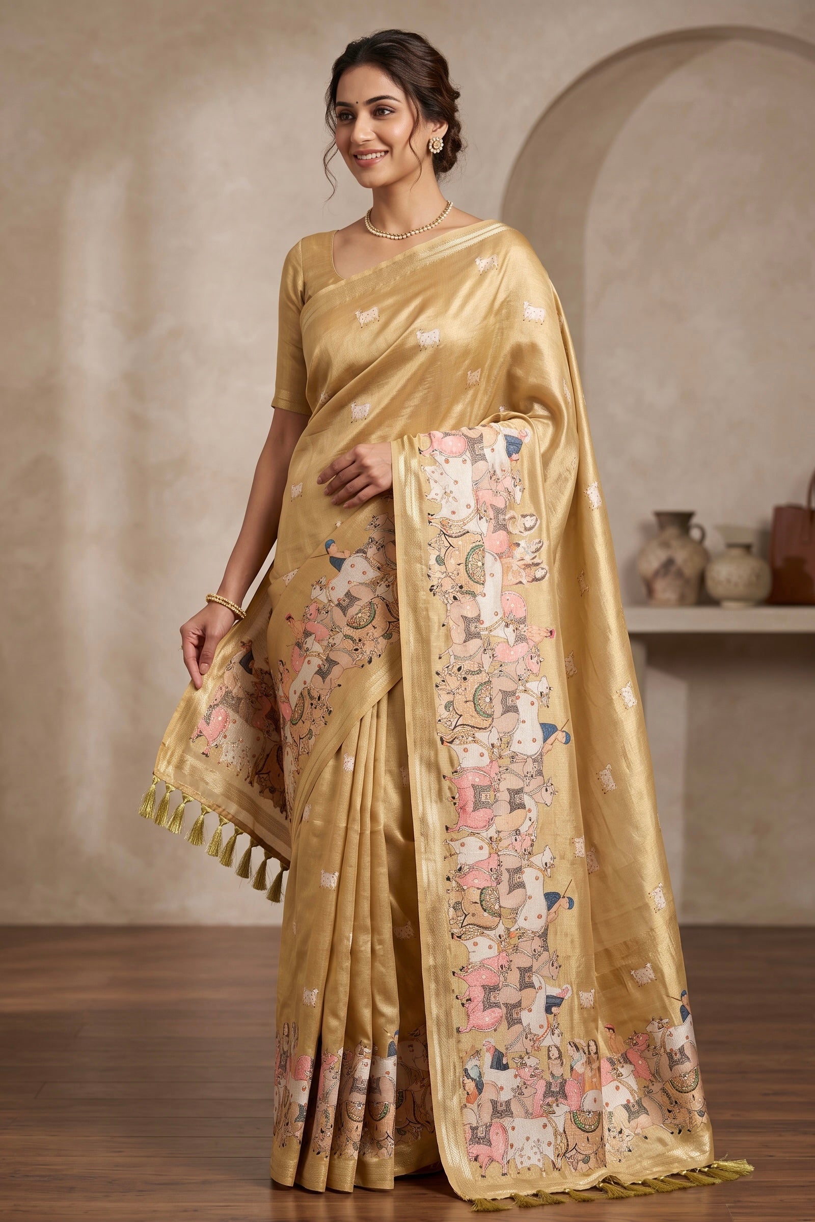 Yellow Pichwai saree