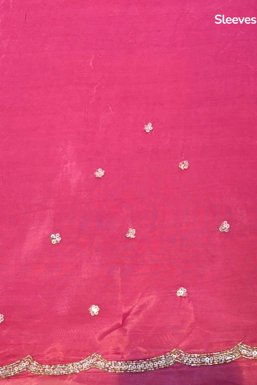 Pure organza sequins saree - Onion Pink