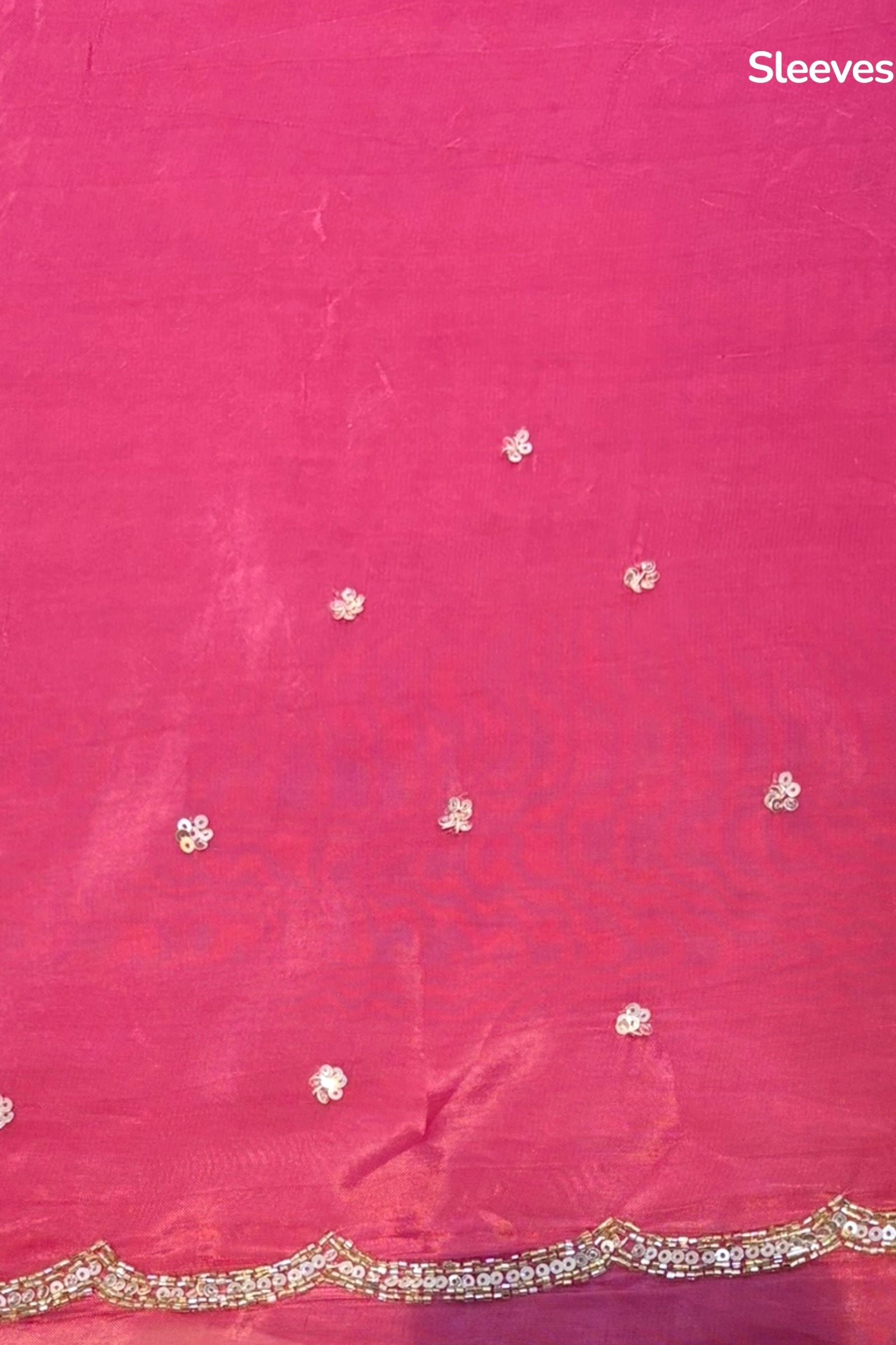 Pure organza sequins saree - Onion Pink