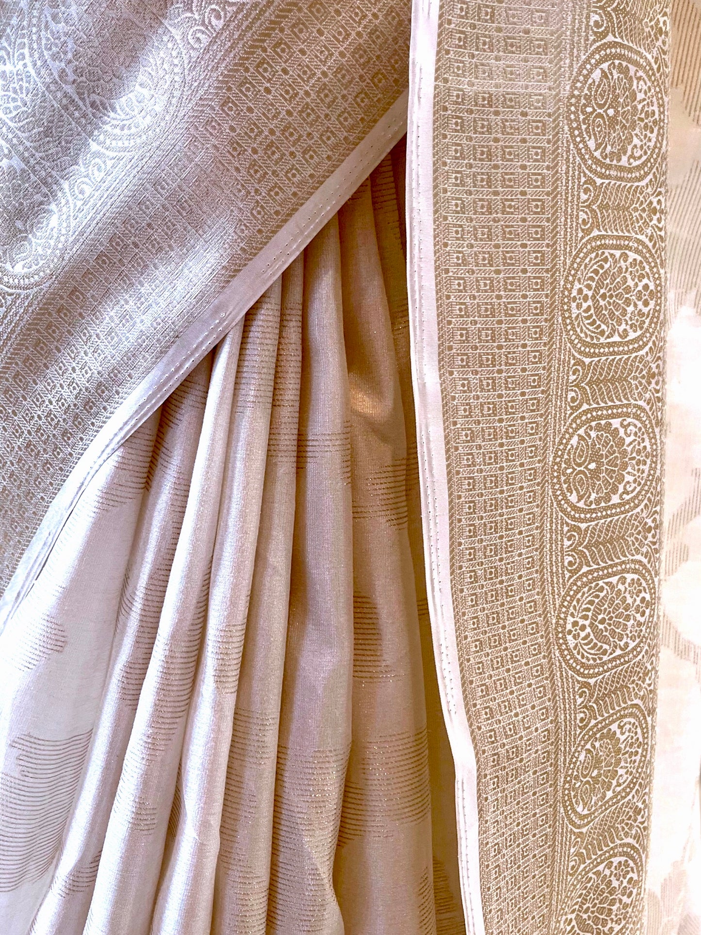 Classic White Golden Zari Saree