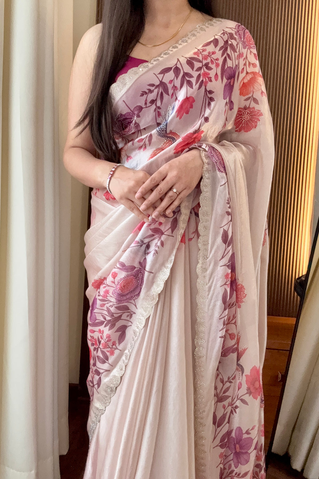 Digital print fendy floral saree - Multi Floral