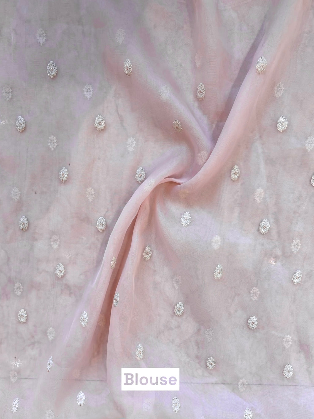 Lucknowi work saree - Baby pink