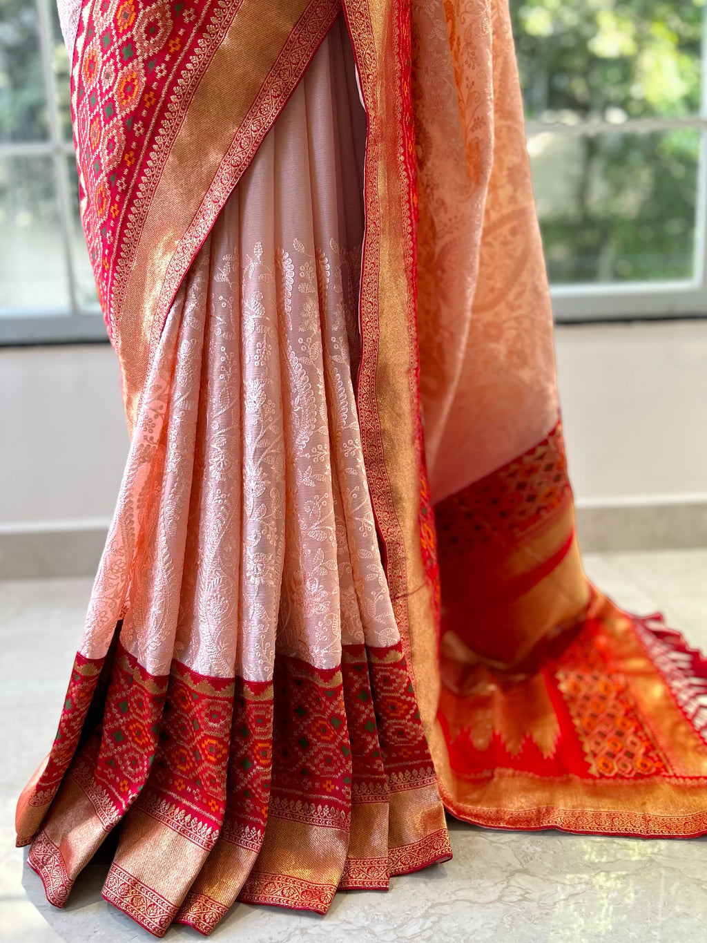 Chikankari saree - Baby Pink
