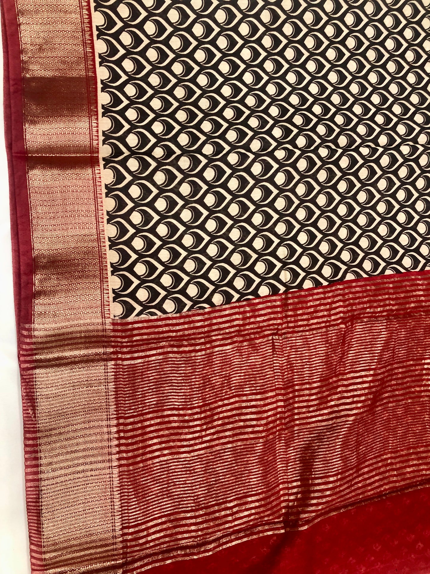 Pure soft Chanderi Cotton saree - Black