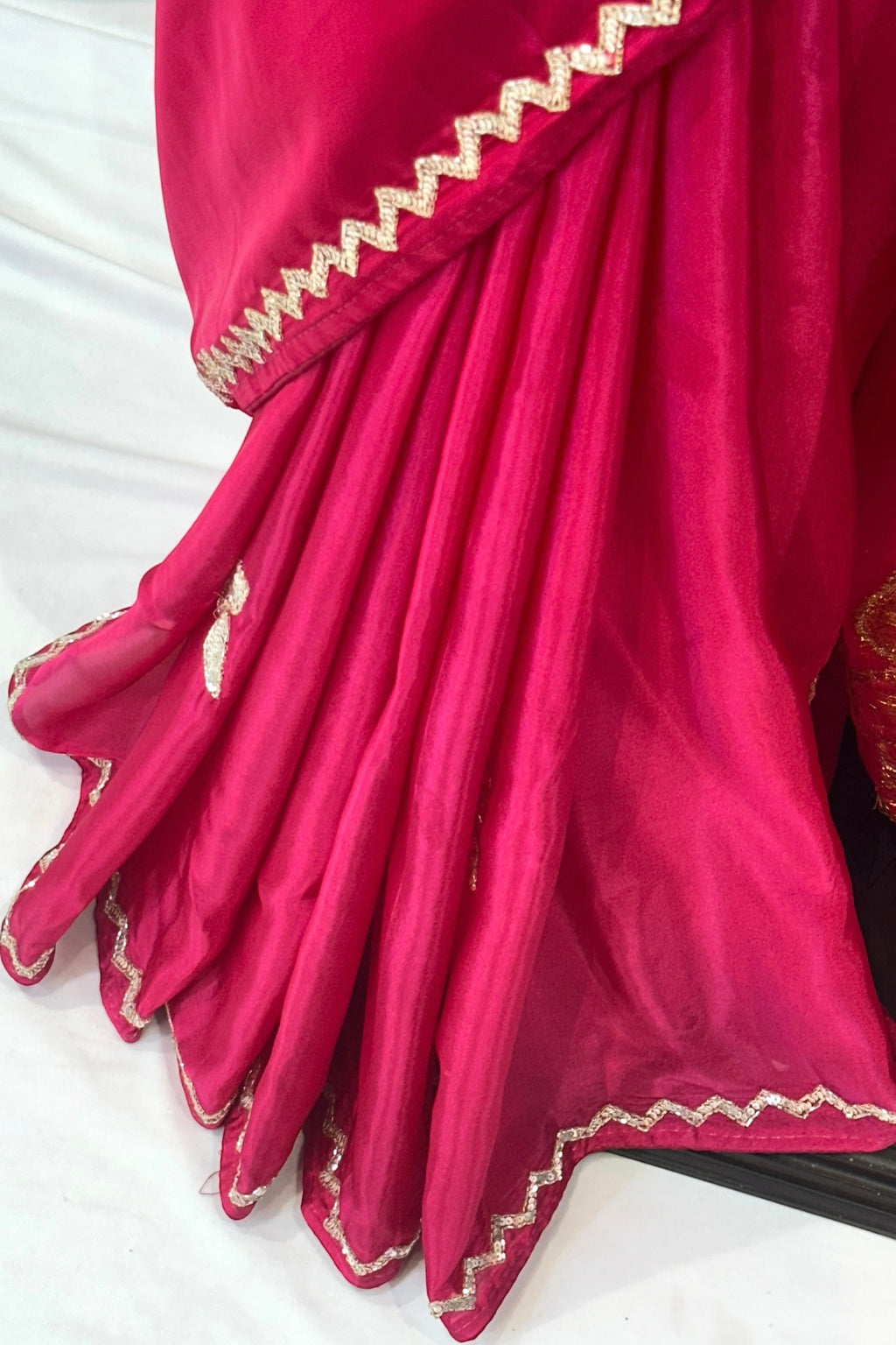 Magenta HO silk floral sequins saree