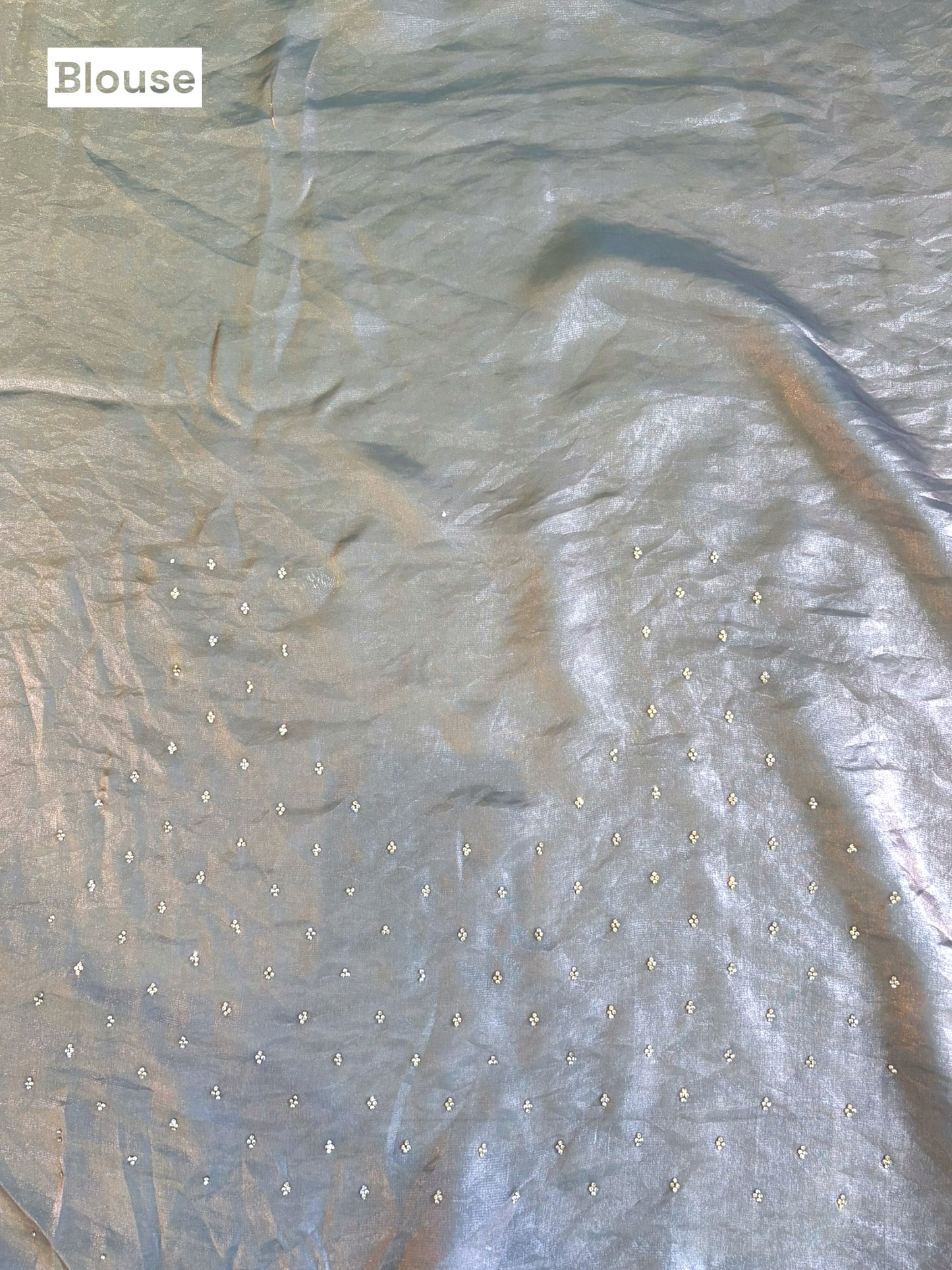Swarovski shimmer satin saree - Grey