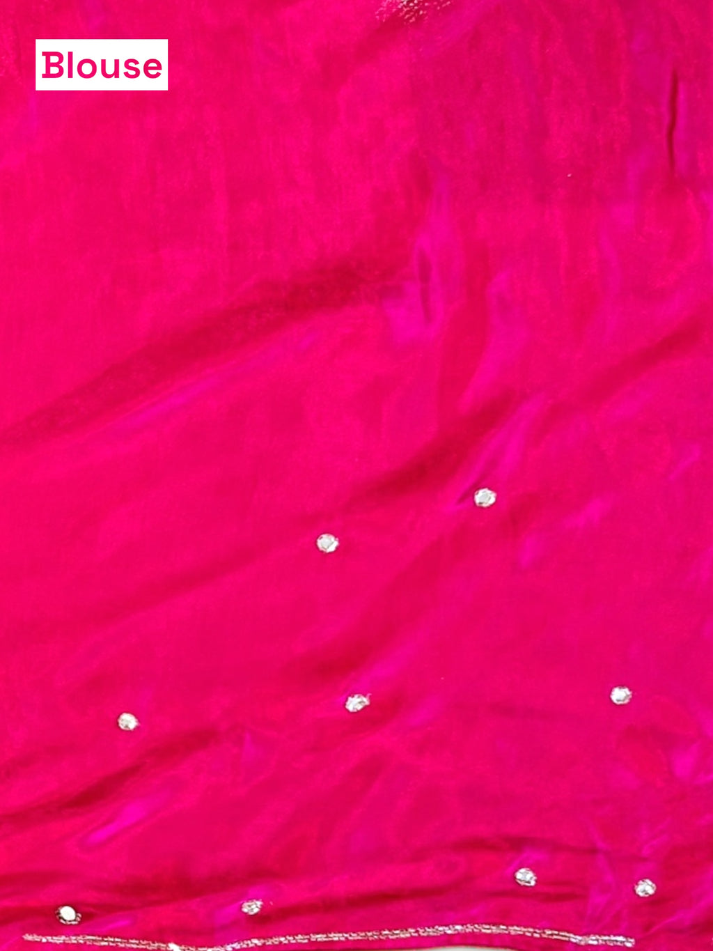 Modal satin mirror work saree - Pink