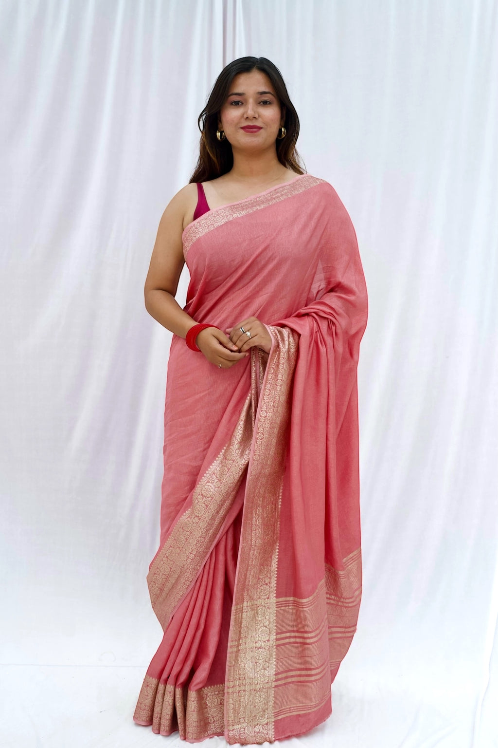 Dola silk saree - Peach