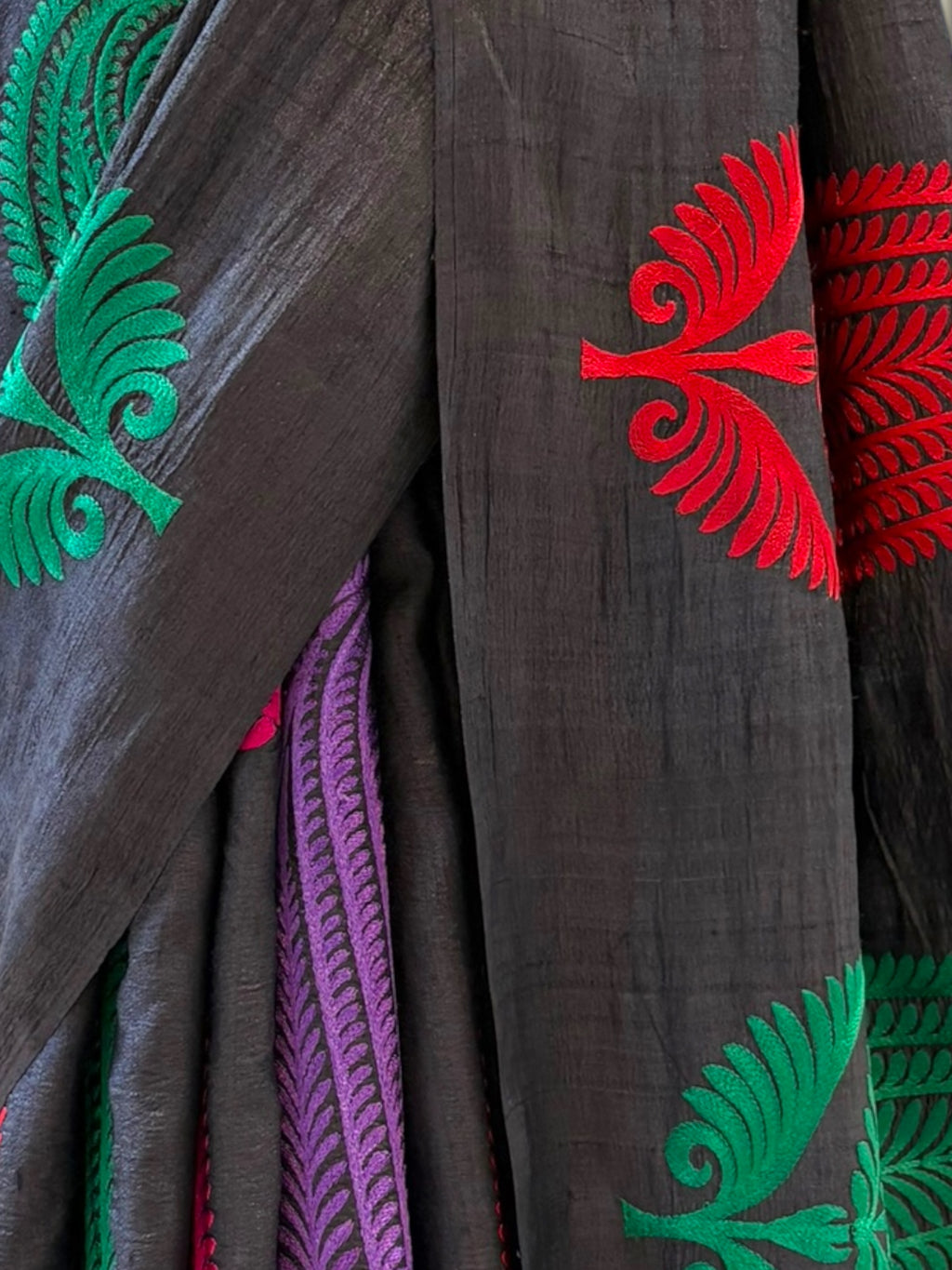 Tussar silk designer saree