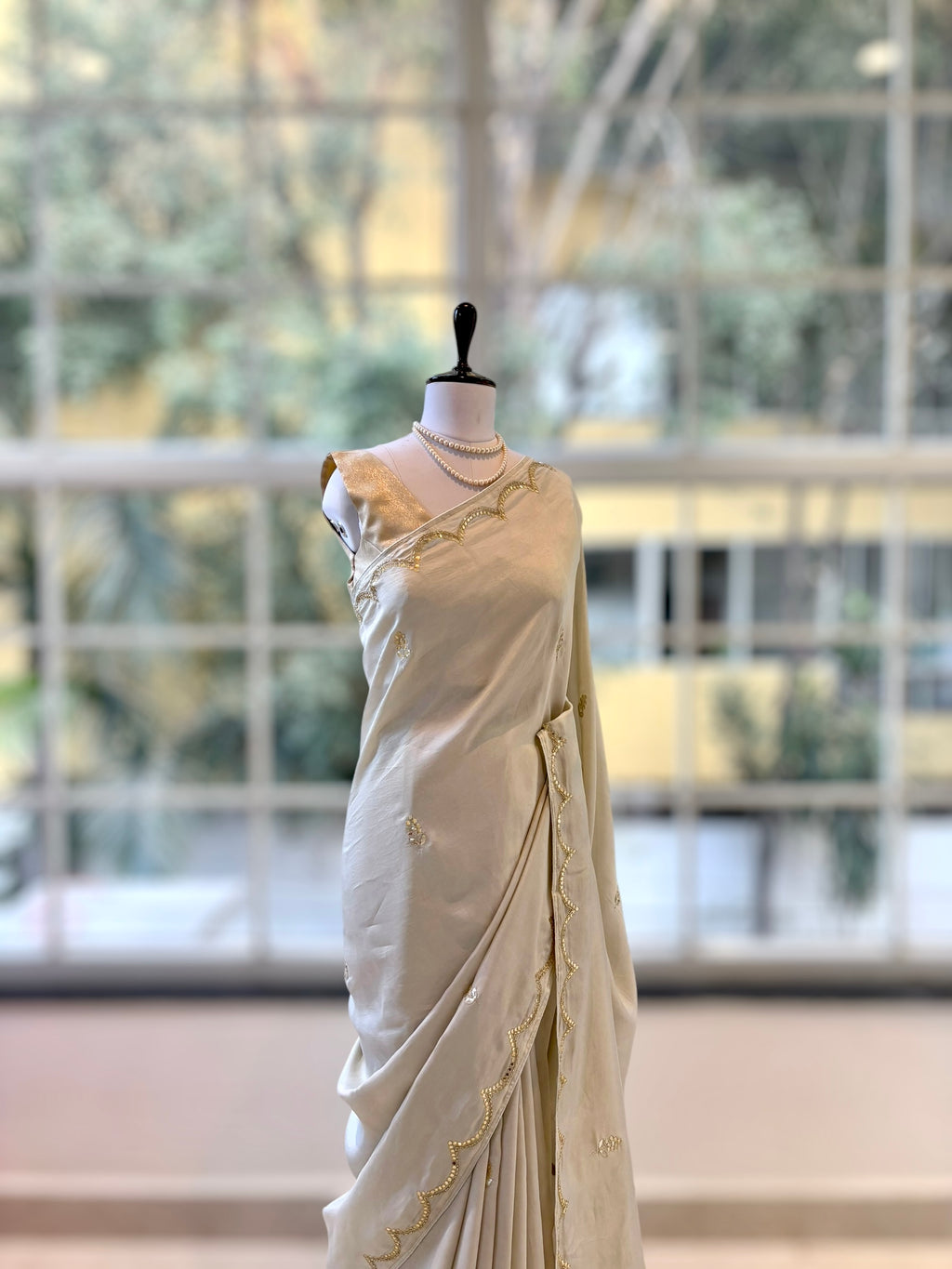 Grey upada silk saree