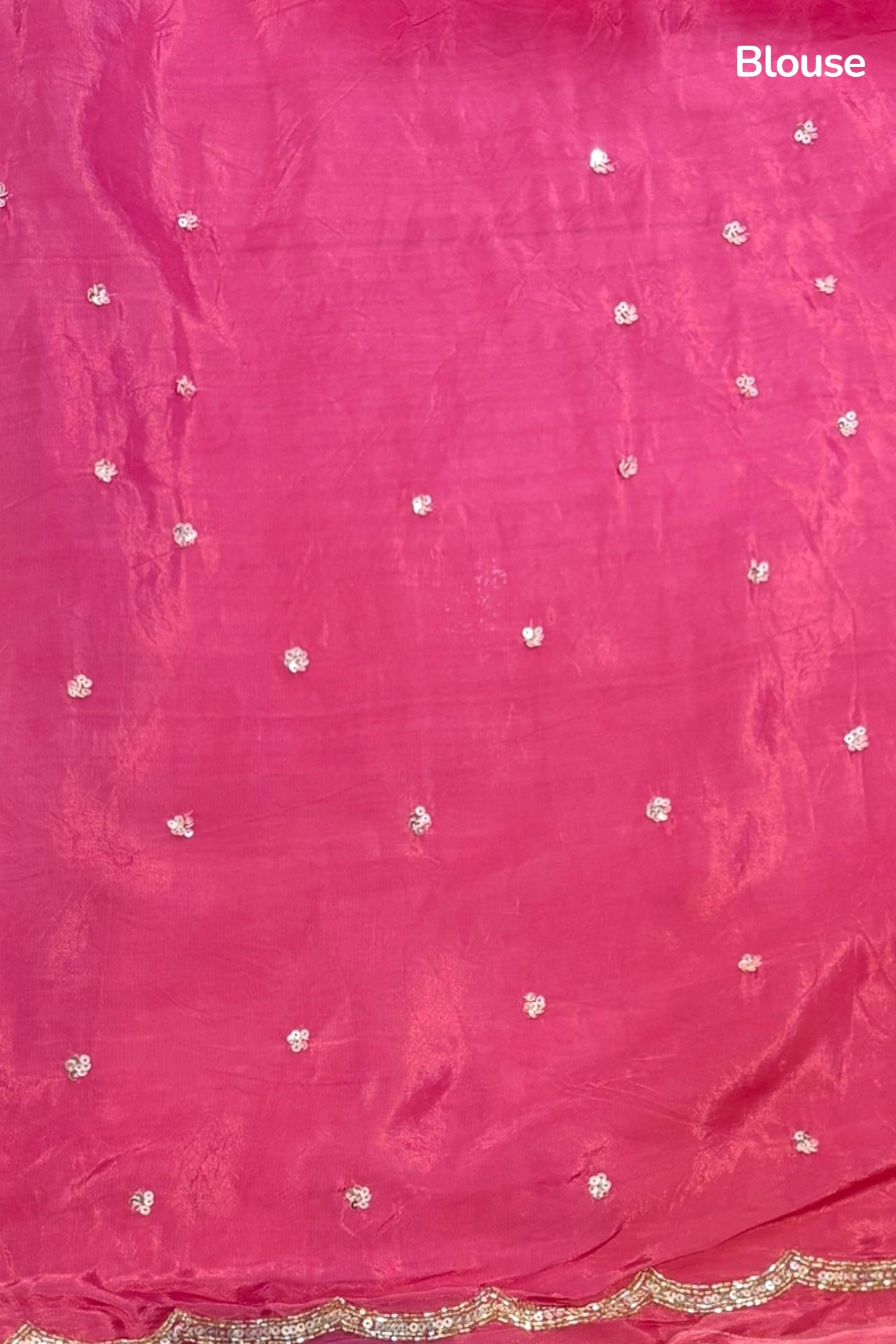Pure organza sequins saree - Onion Pink