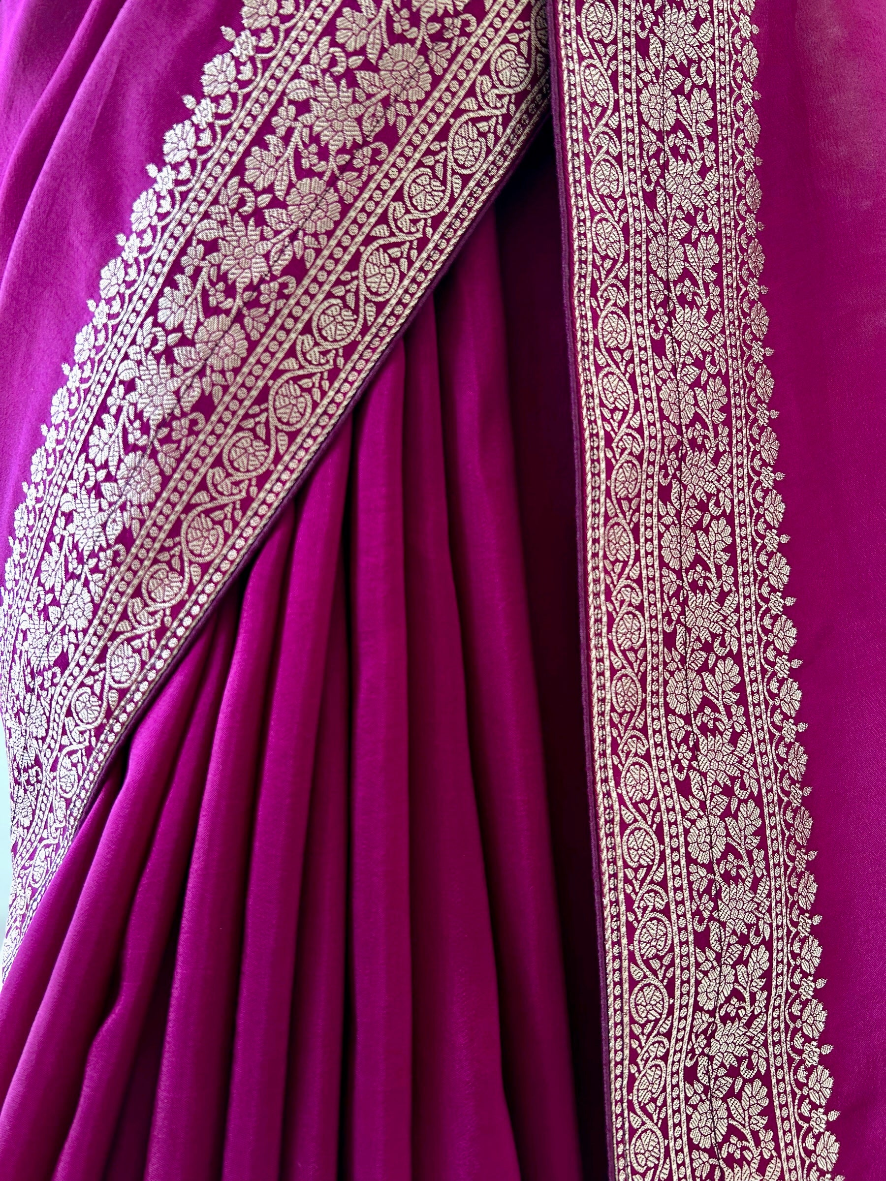 Pure dola silk tassel saree - Crimson