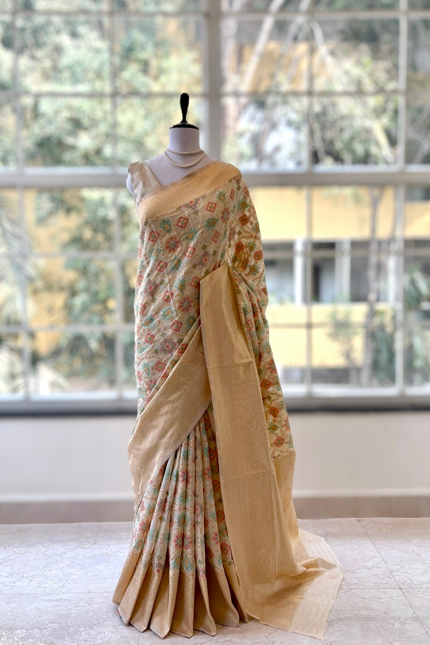 Cotton silk zari saree