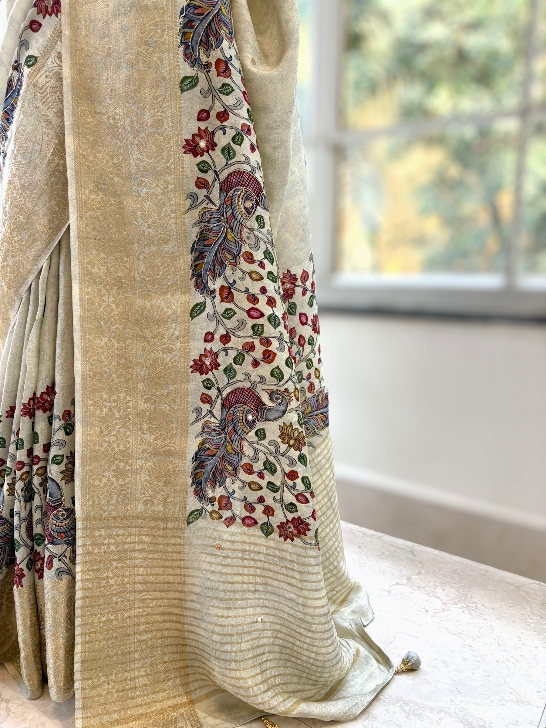 Digital print soft falling silk saree