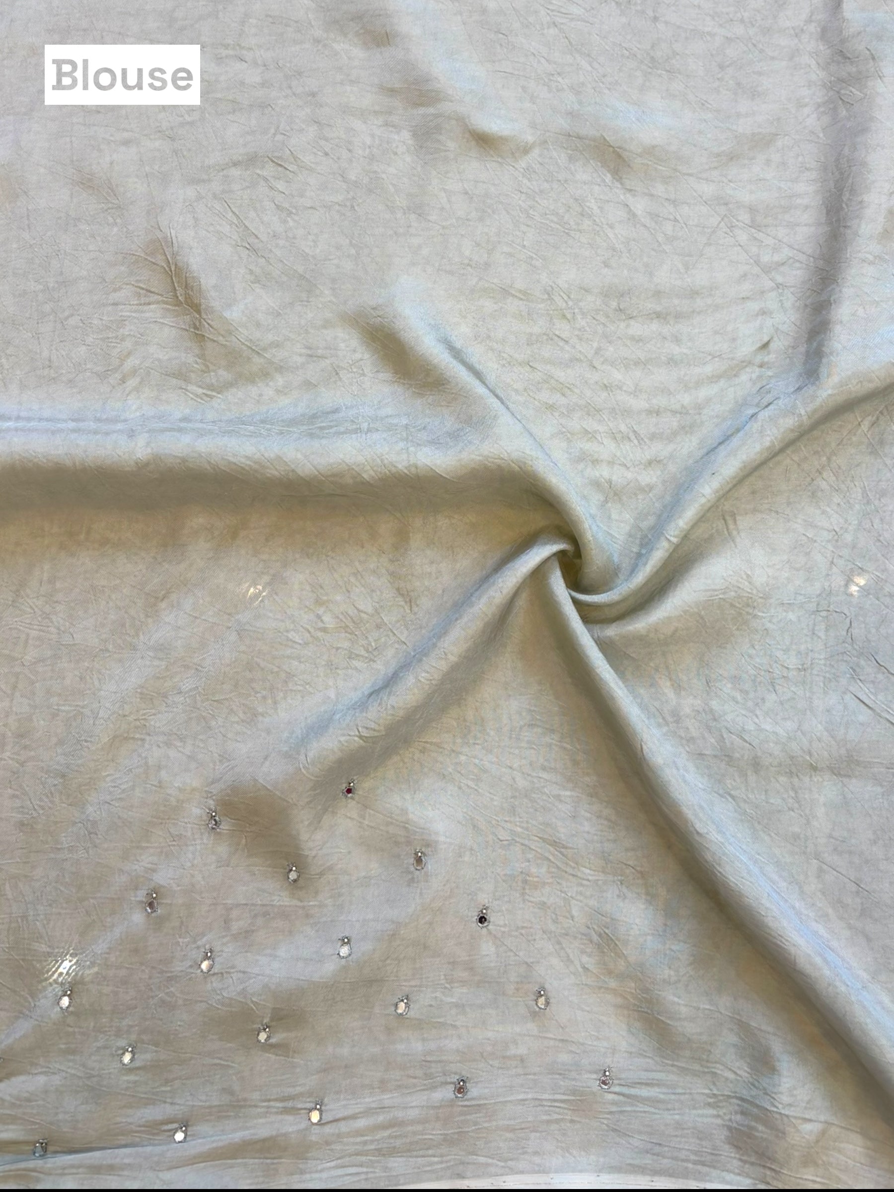 Marble chiffon mirror work saree - Grey