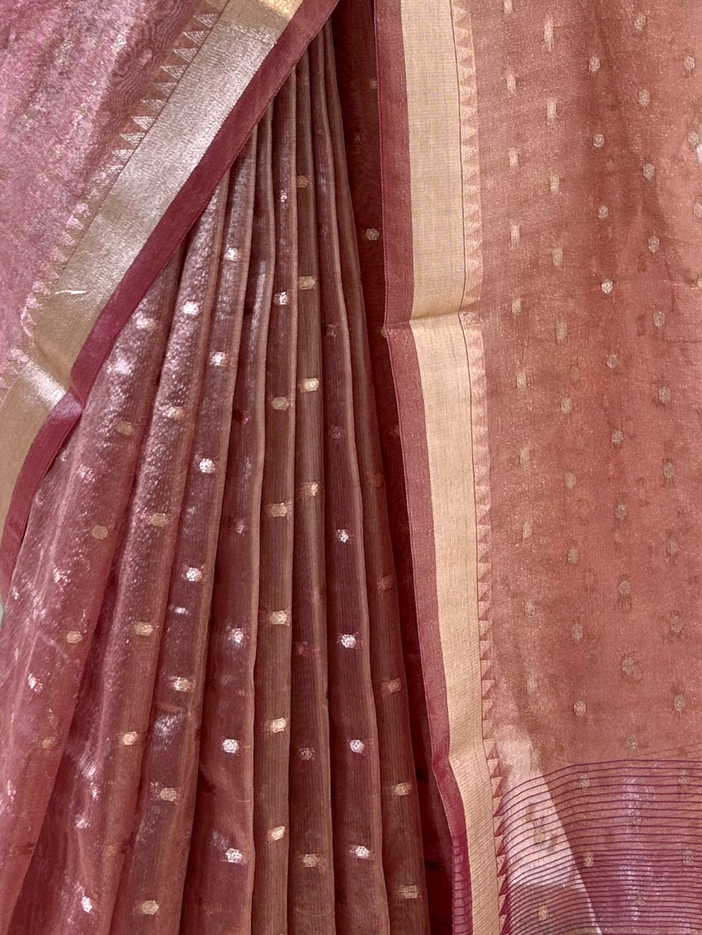Tissue saree - Rose gold