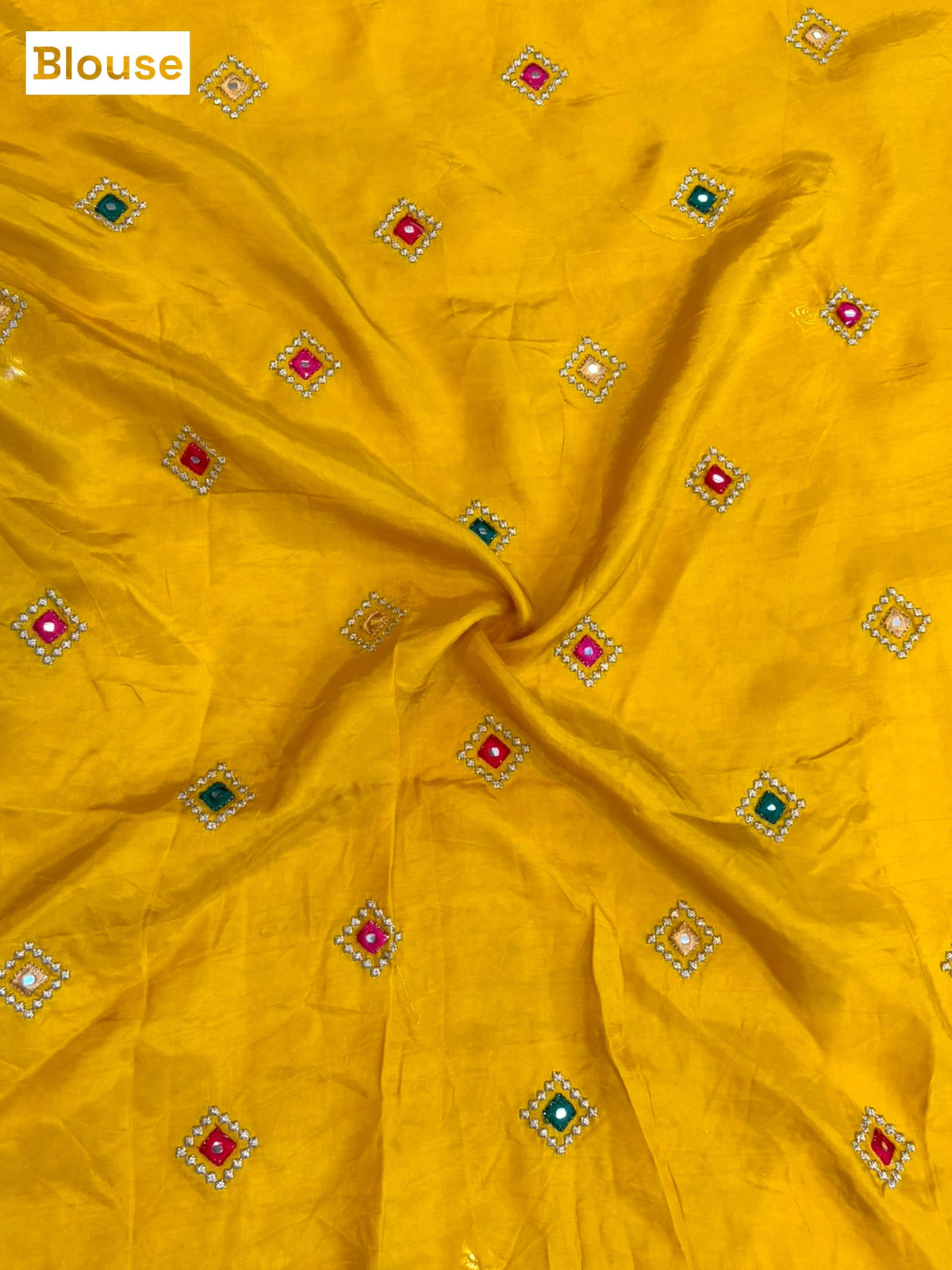 Pure resham patola mirror work saree - Mustard