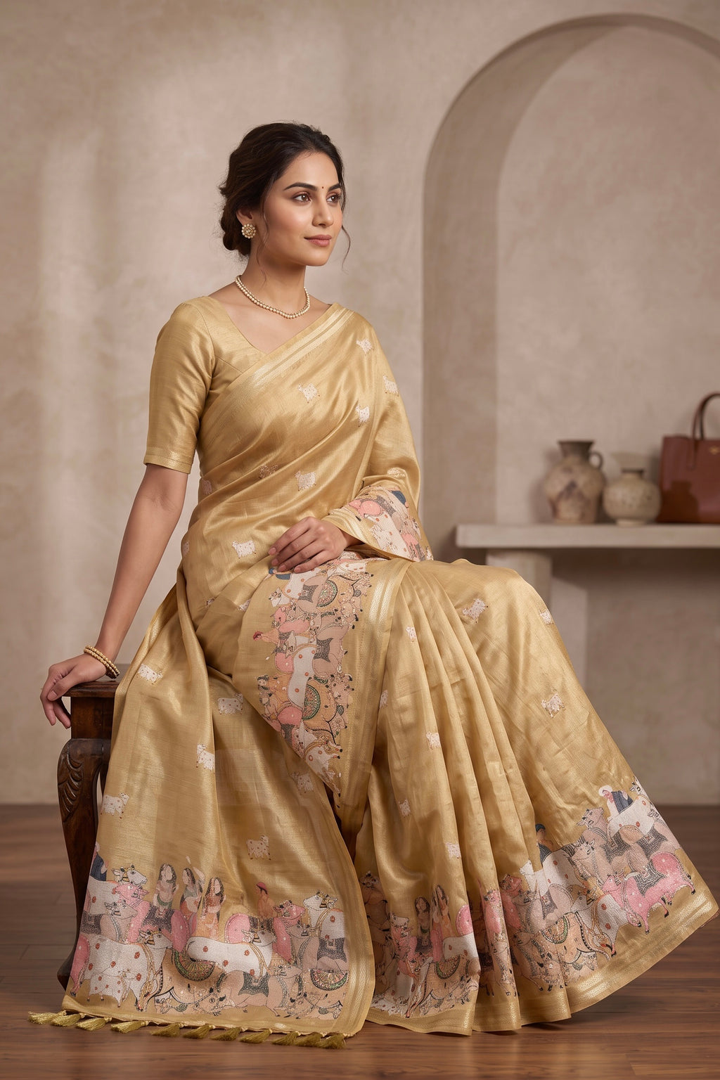Yellow Pichwai saree