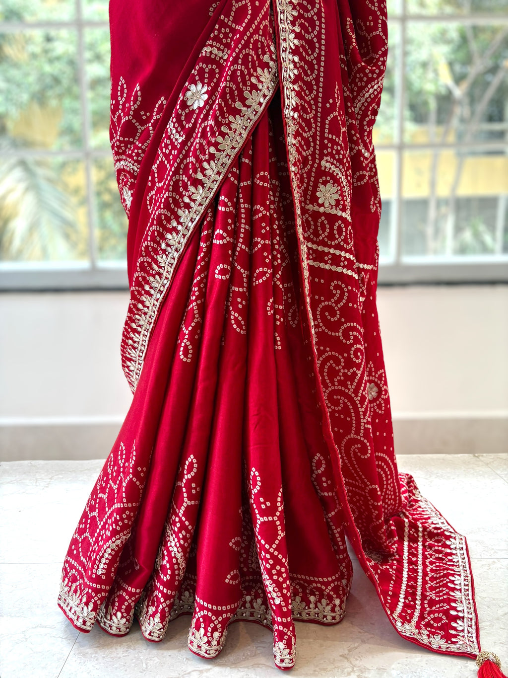 Modal silk traditional saree - Red