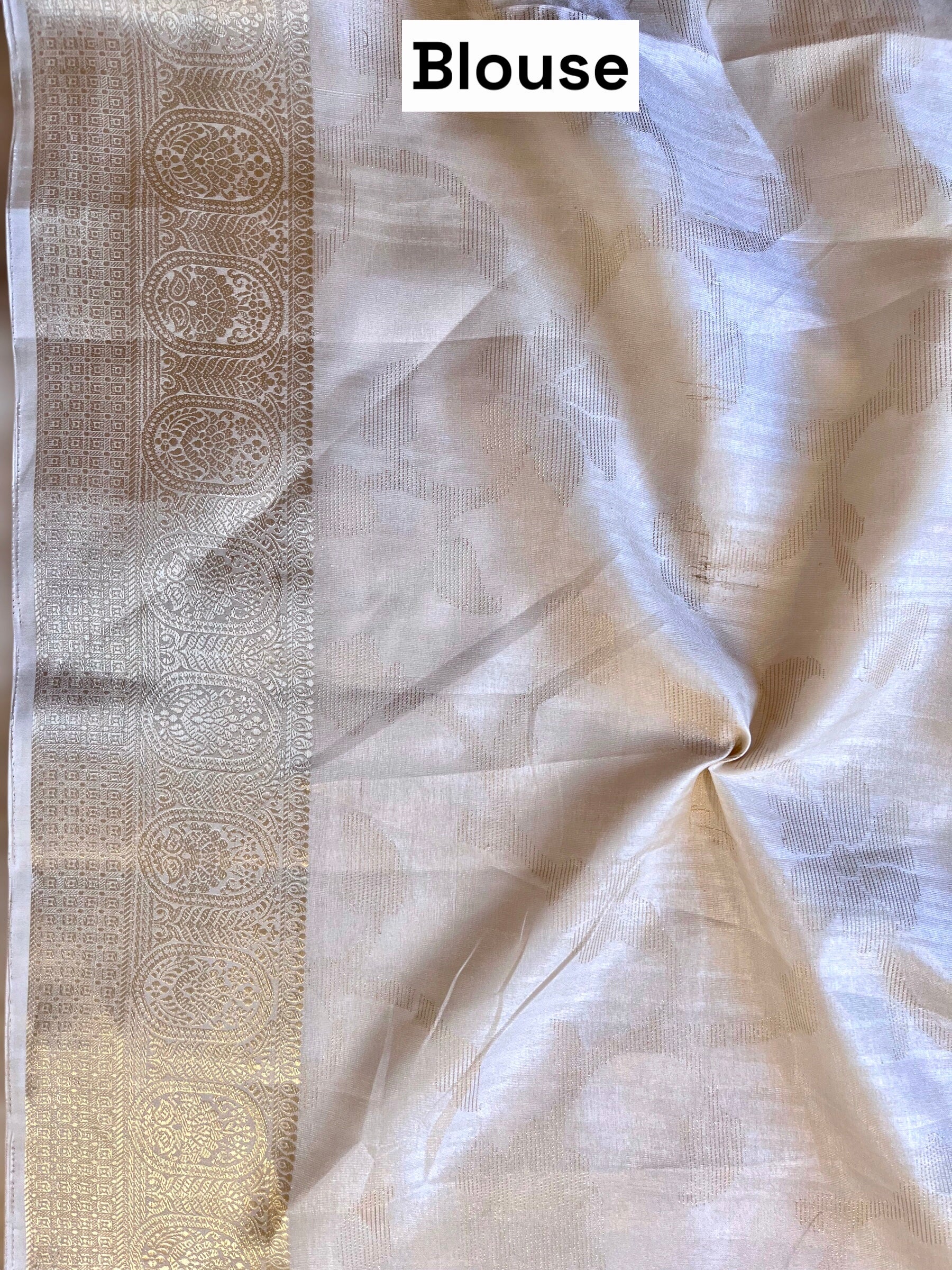 Classic White Golden Zari Saree