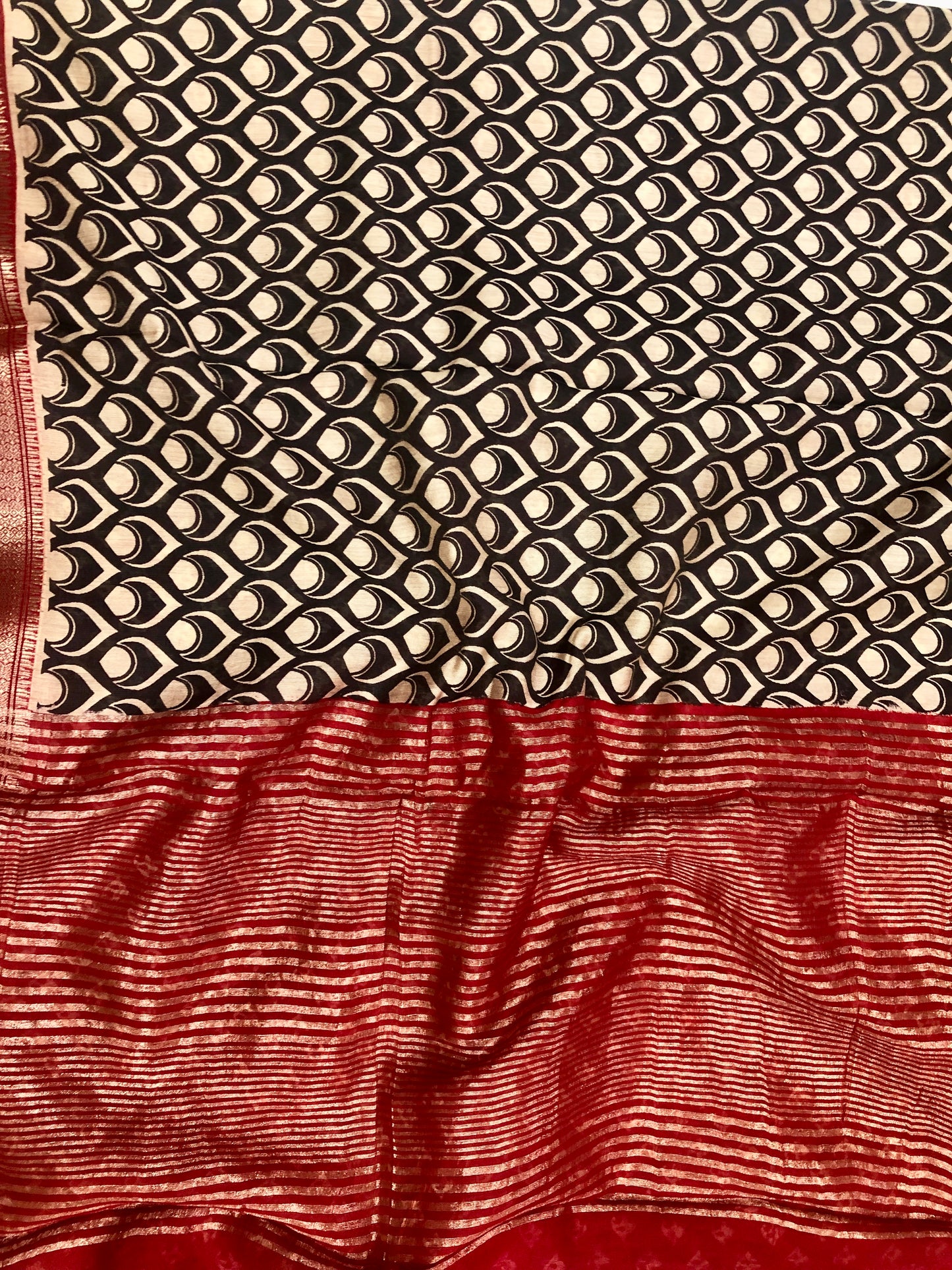 Pure soft Chanderi Cotton saree - Black