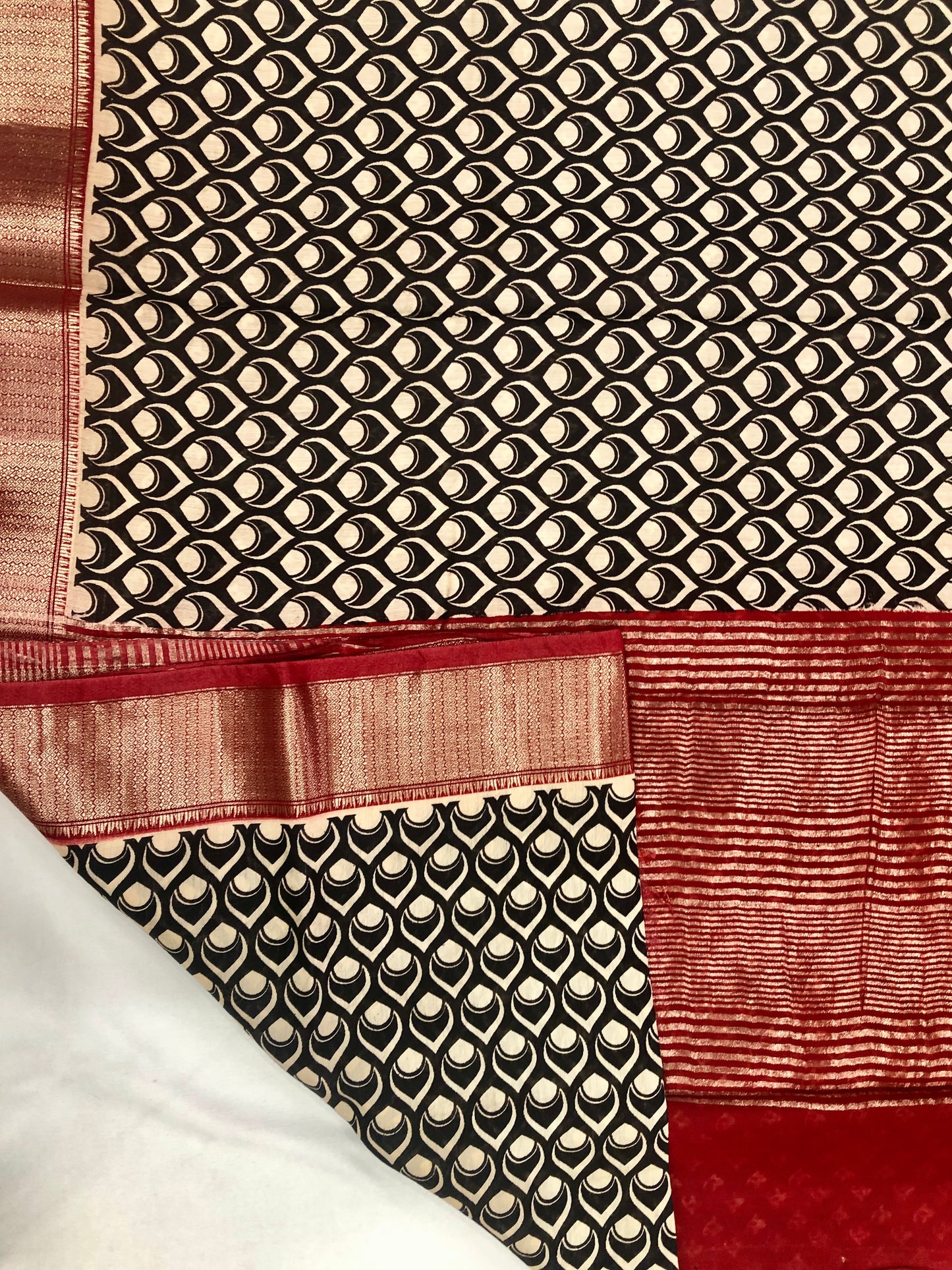 Pure soft Chanderi Cotton saree - Black
