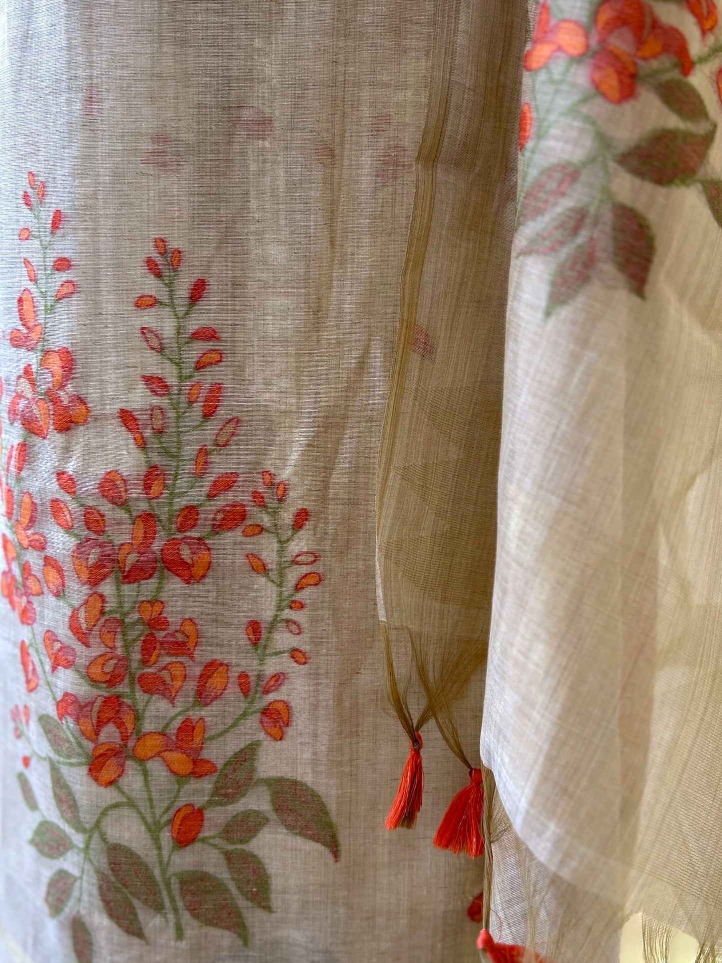 Khaki orange pure cotton suit set