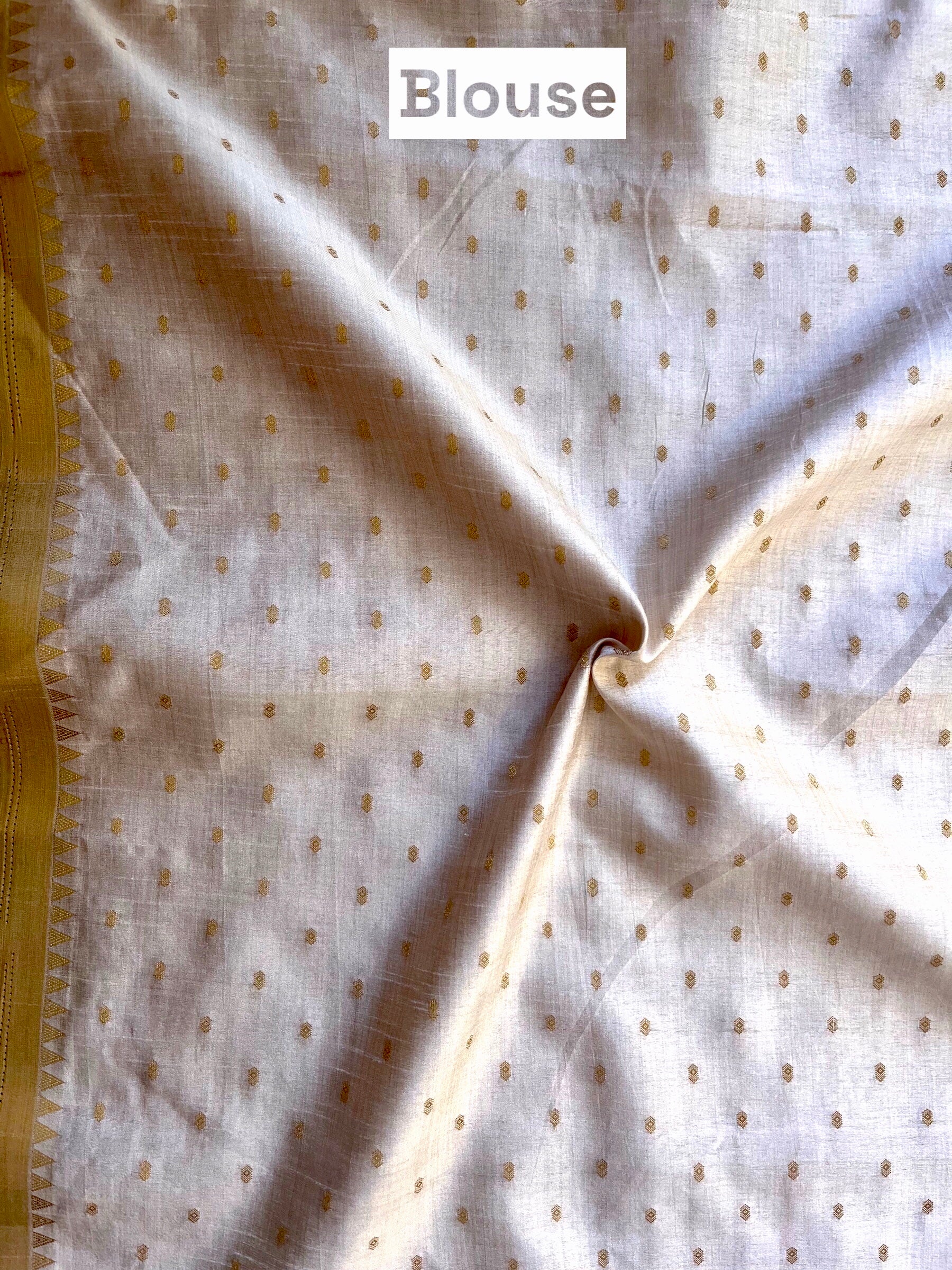 Beige Embroidered zari saree