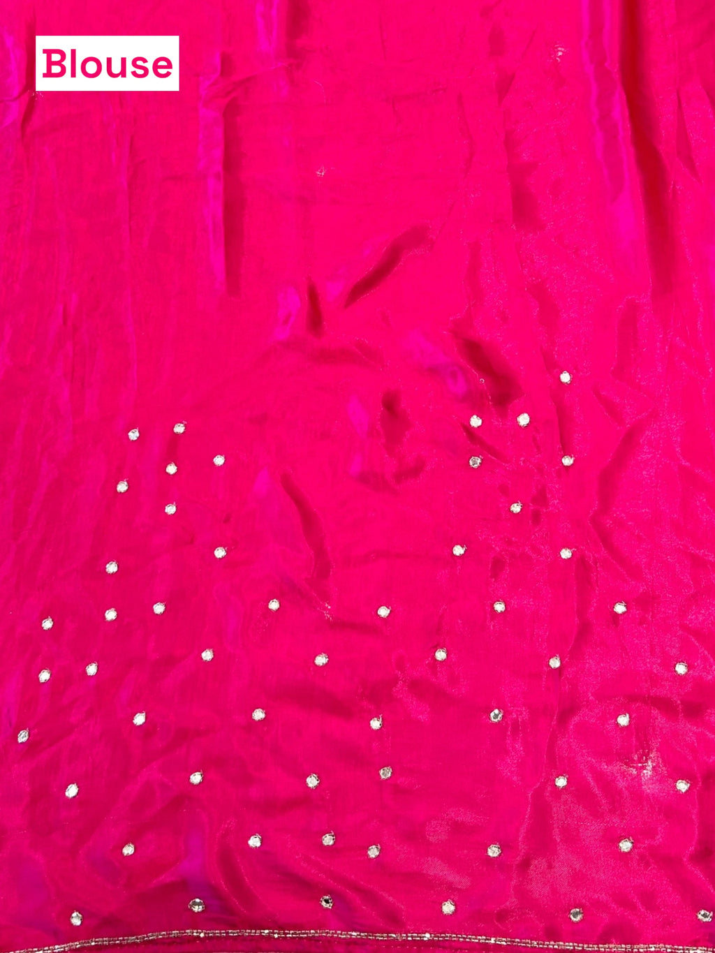 Modal satin mirror work saree - Pink