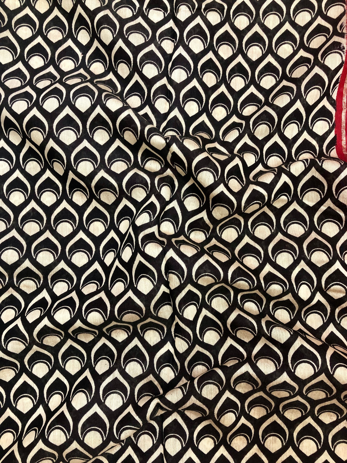 Pure soft Chanderi Cotton saree - Black