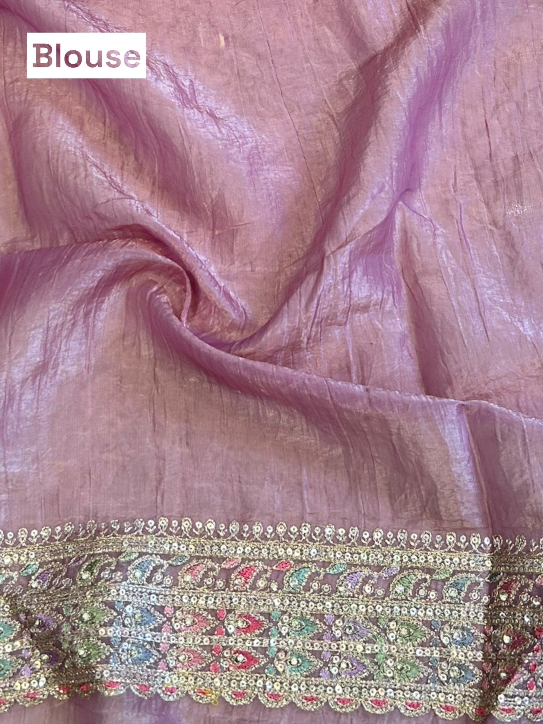 Soft organza work saree - Purple