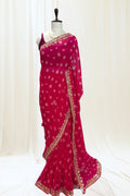 Bandhej georgette saree - Pink