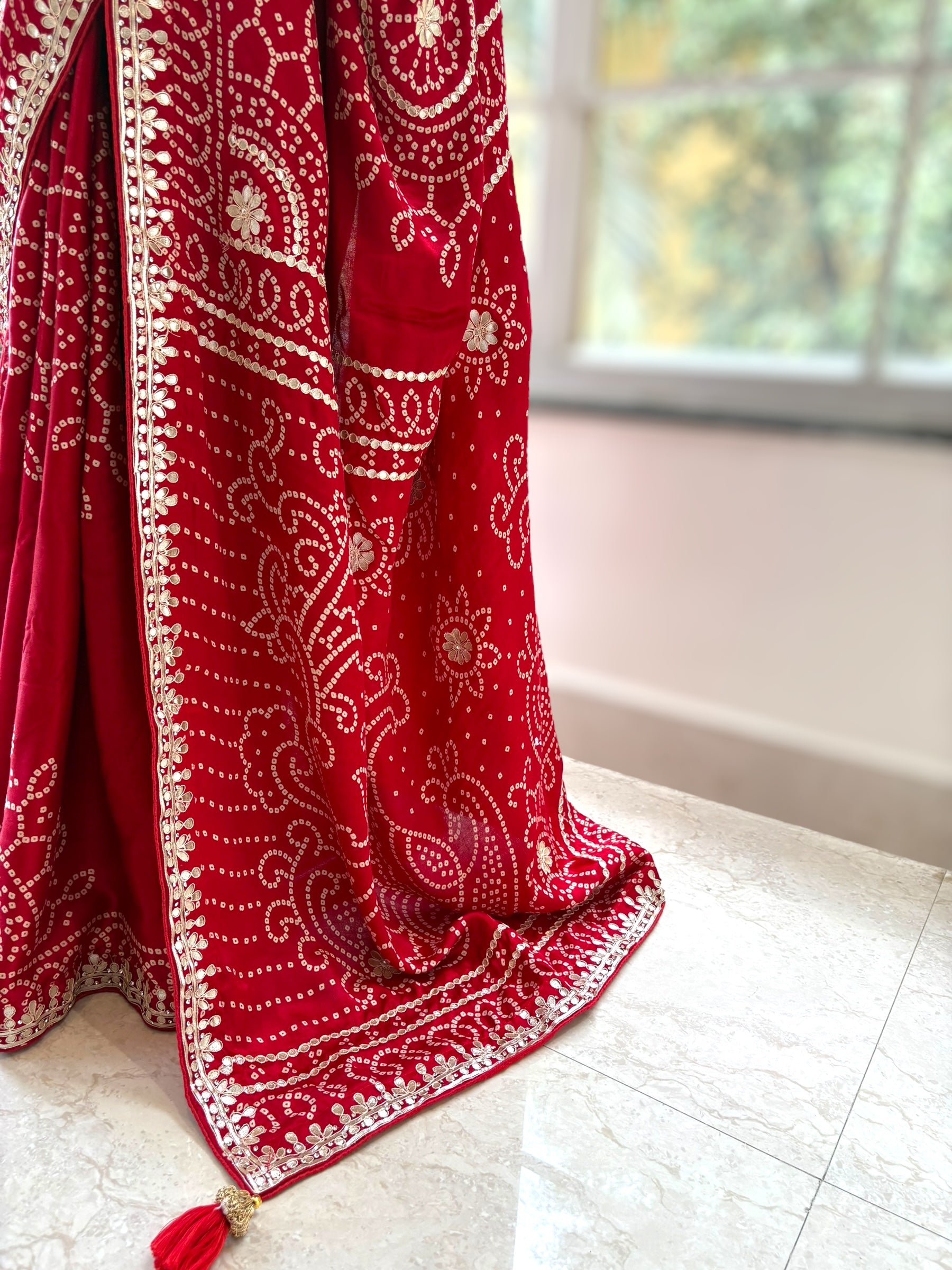 Modal silk traditional saree - Red