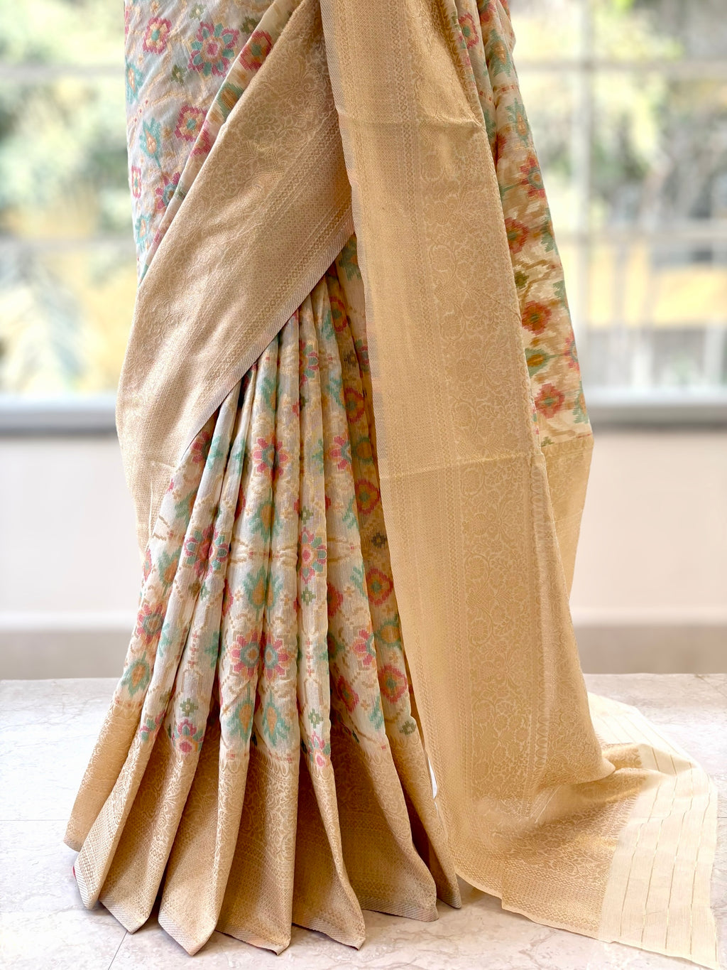 Cotton silk zari saree