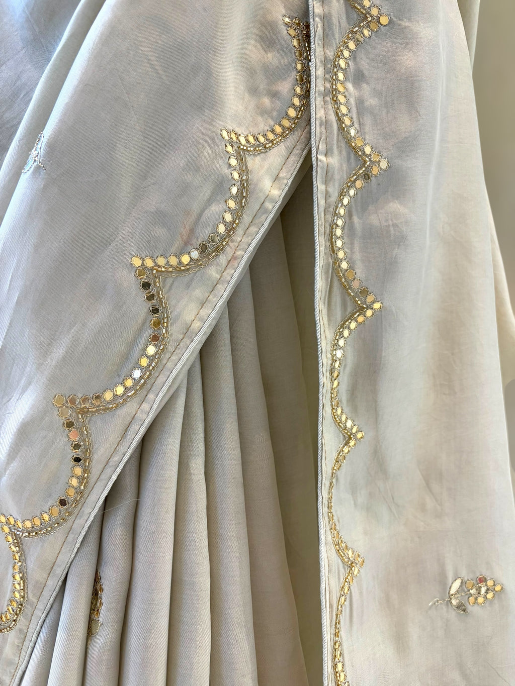 Grey upada silk saree