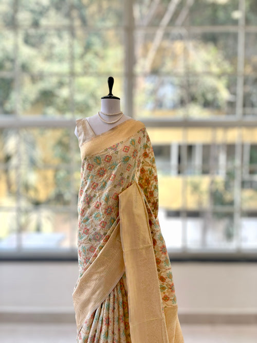 Cotton silk zari saree