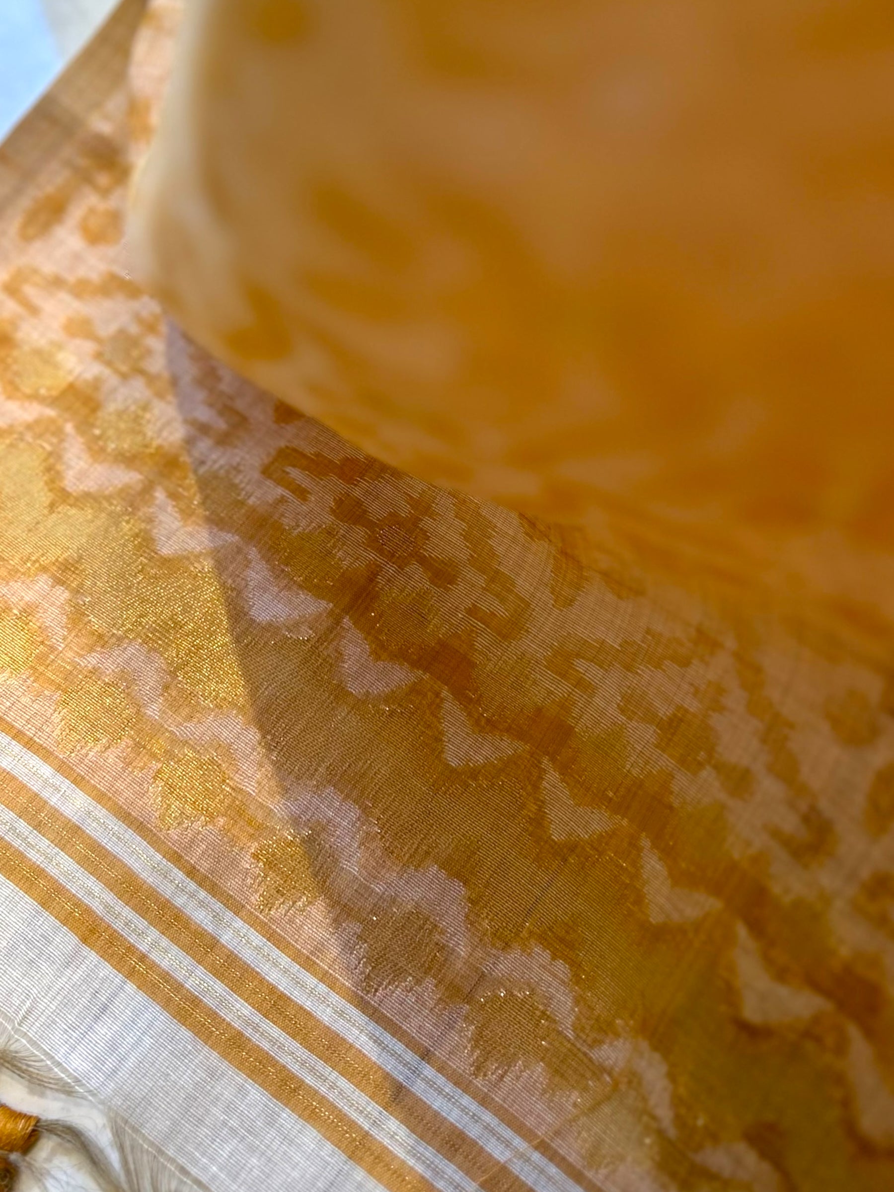 Orange pure handloom cotton suit set