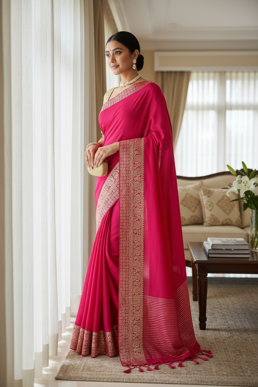 Dola silk saree - Pink