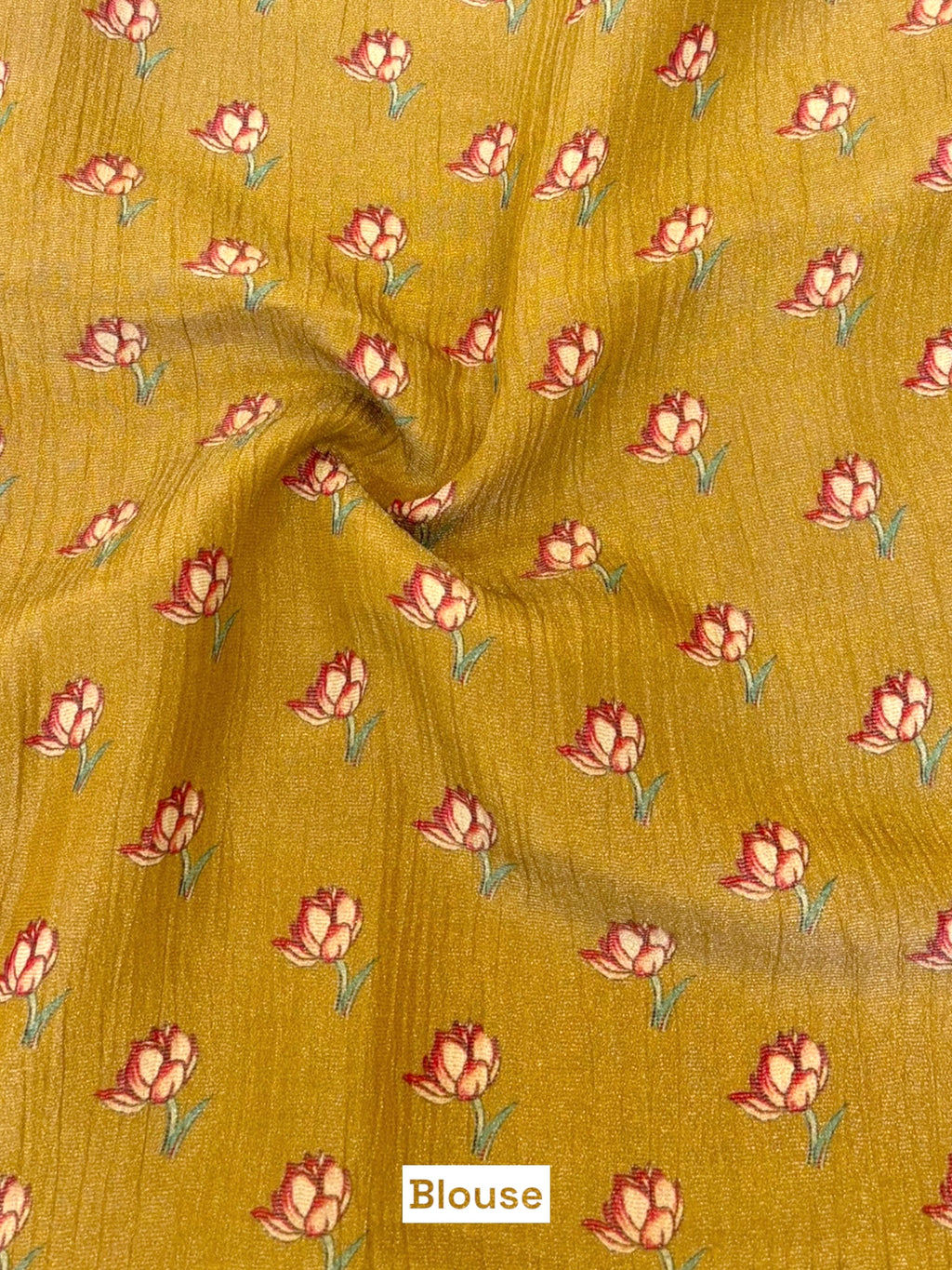 Diamond chiffon saree - Yellow