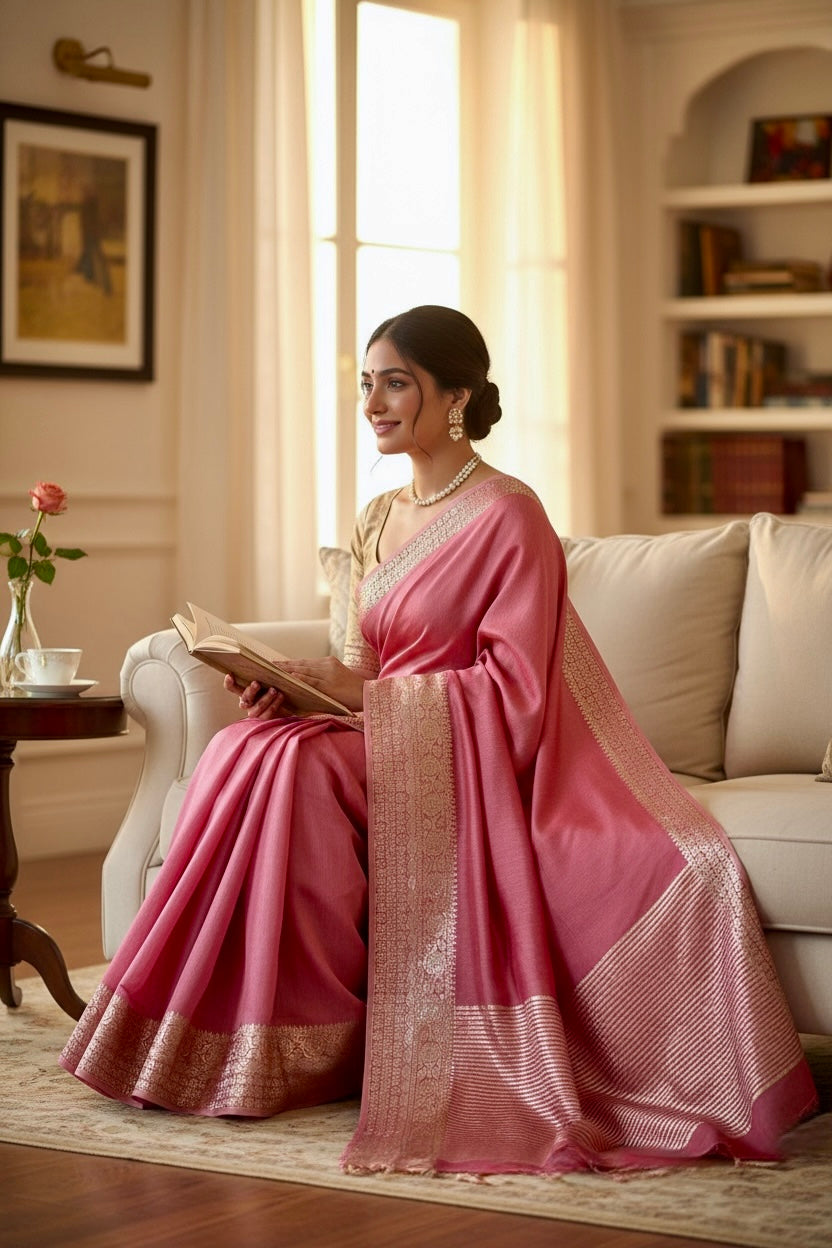 Dola silk saree - Peach