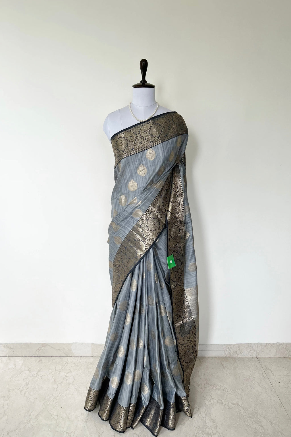 Grey Banarasi Silk saree