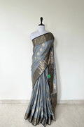 Grey Banarasi Silk saree