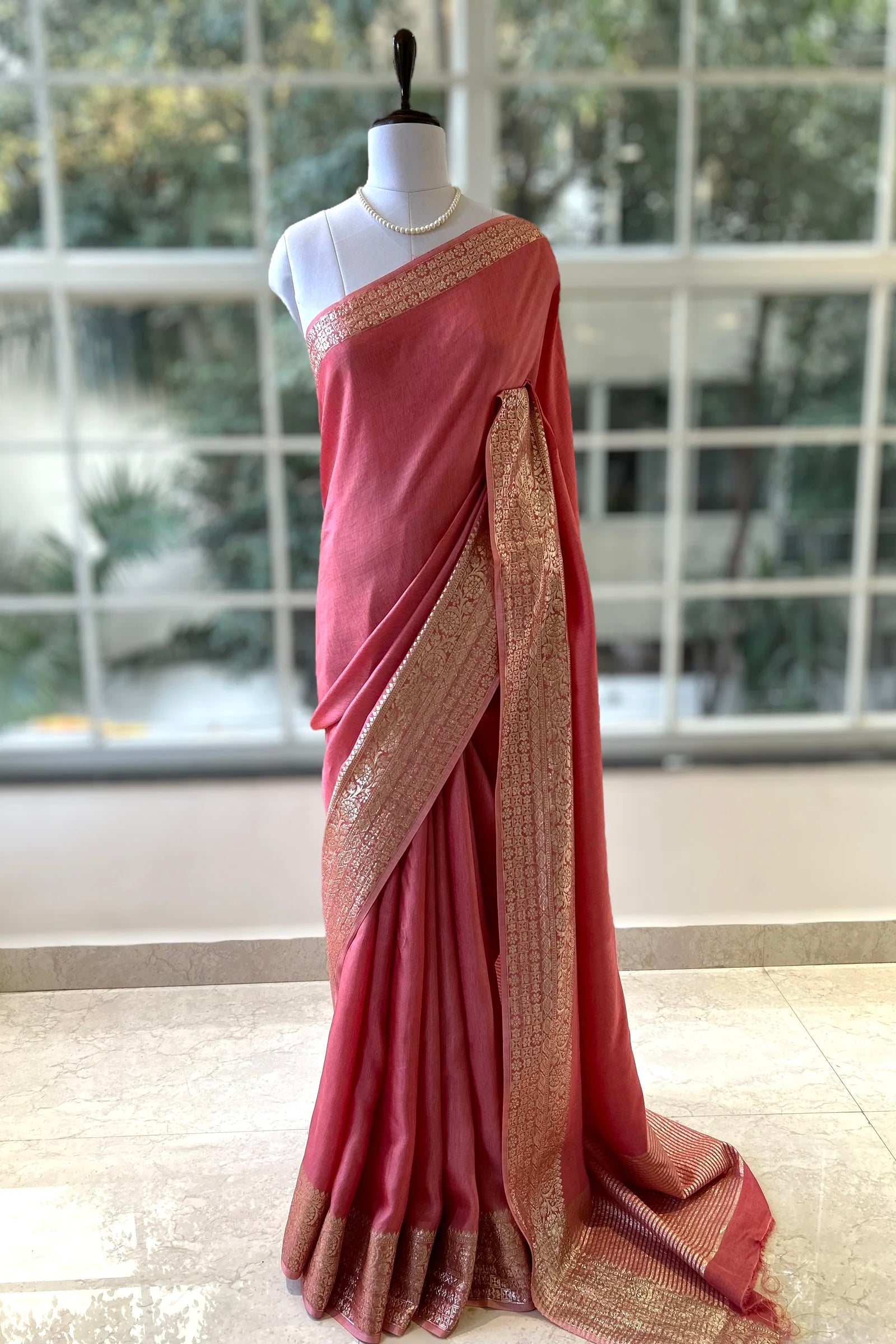 Dola silk saree - Peach