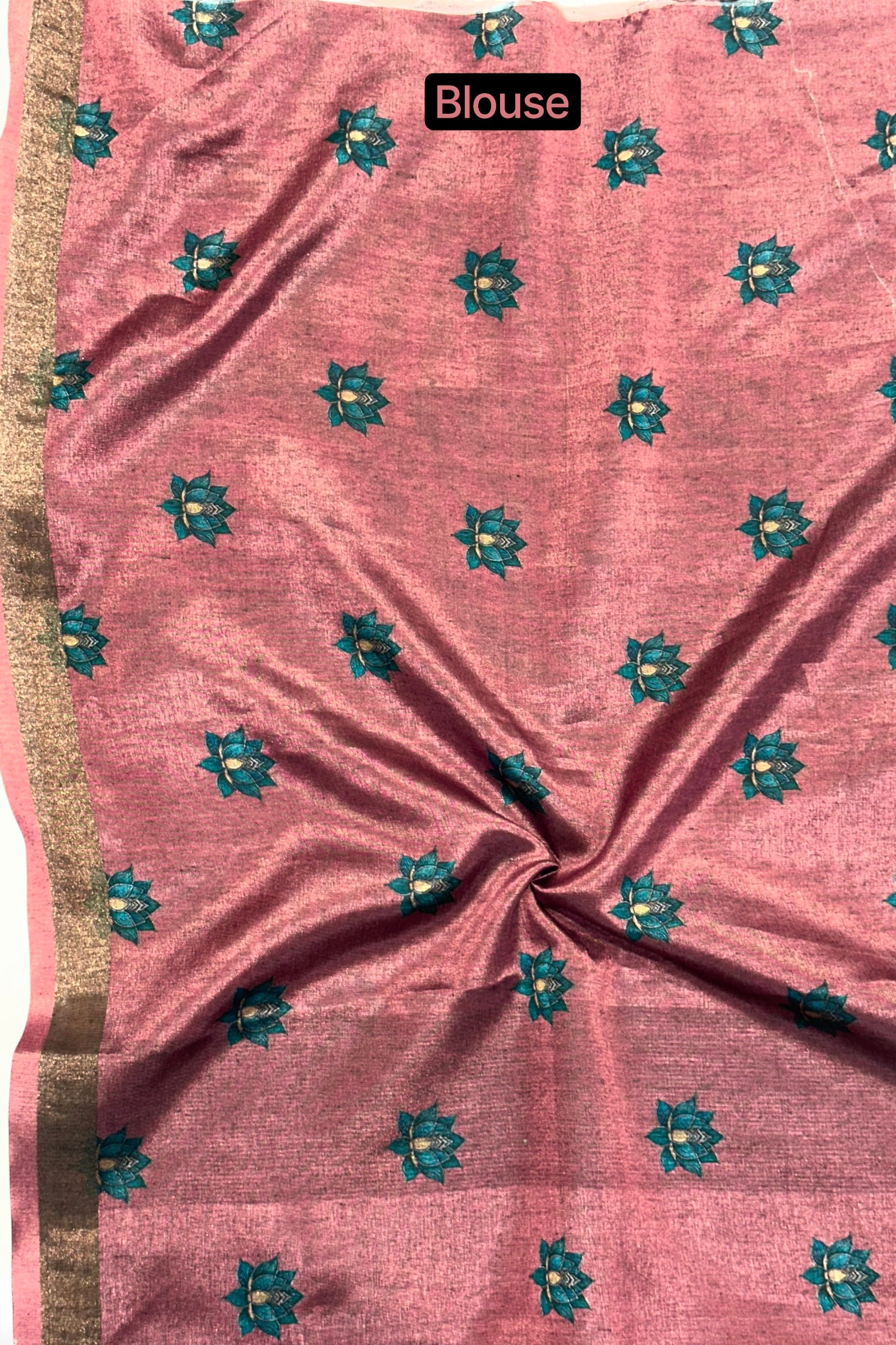 Digital print aariwork soft silk saree - Dusty Pink