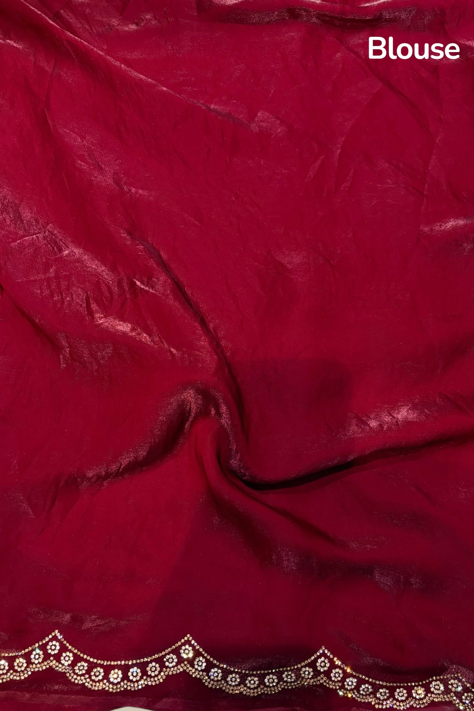 Designer maroon scallop saree