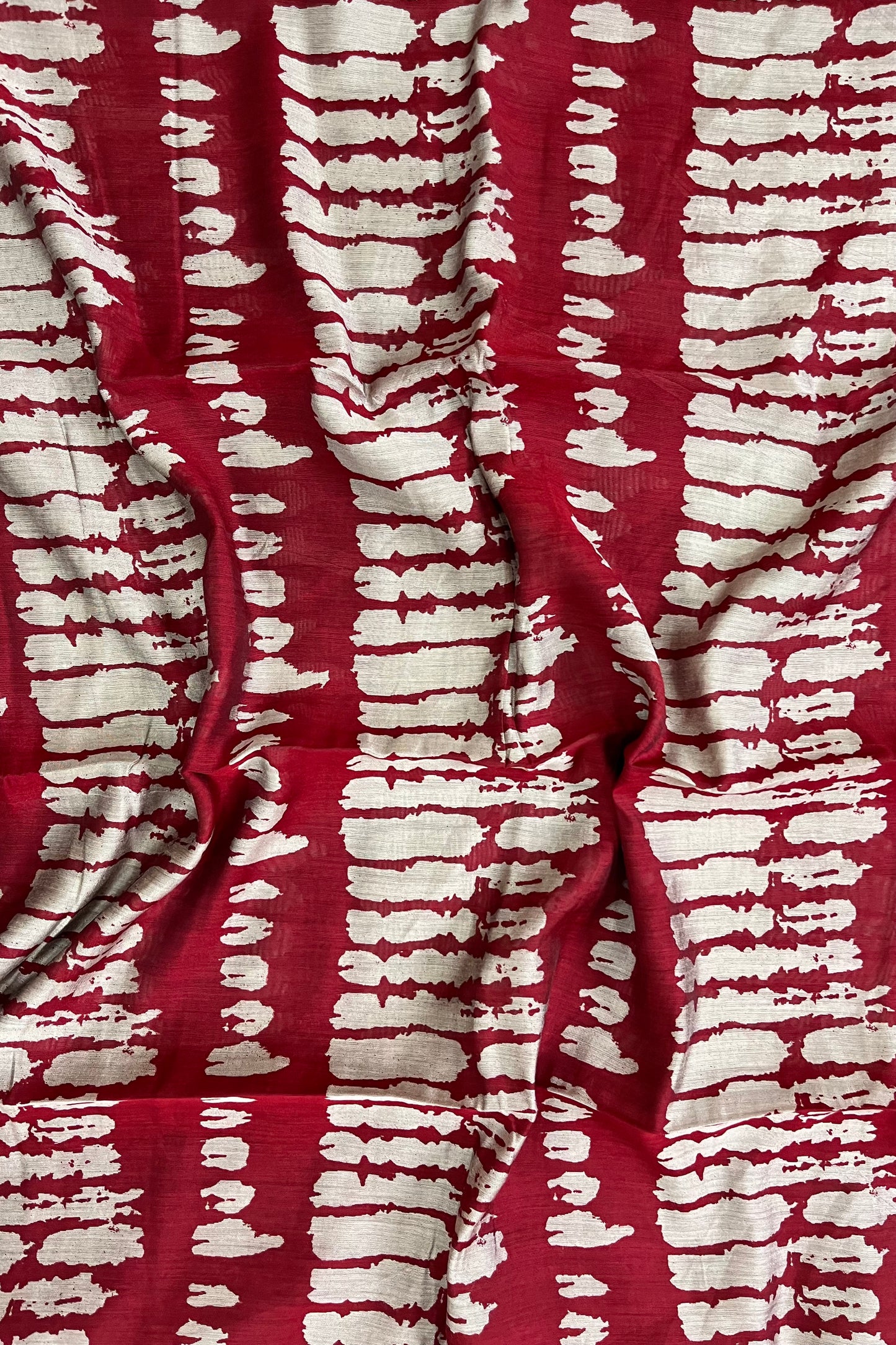 Soft block print saree - Abstract maroon