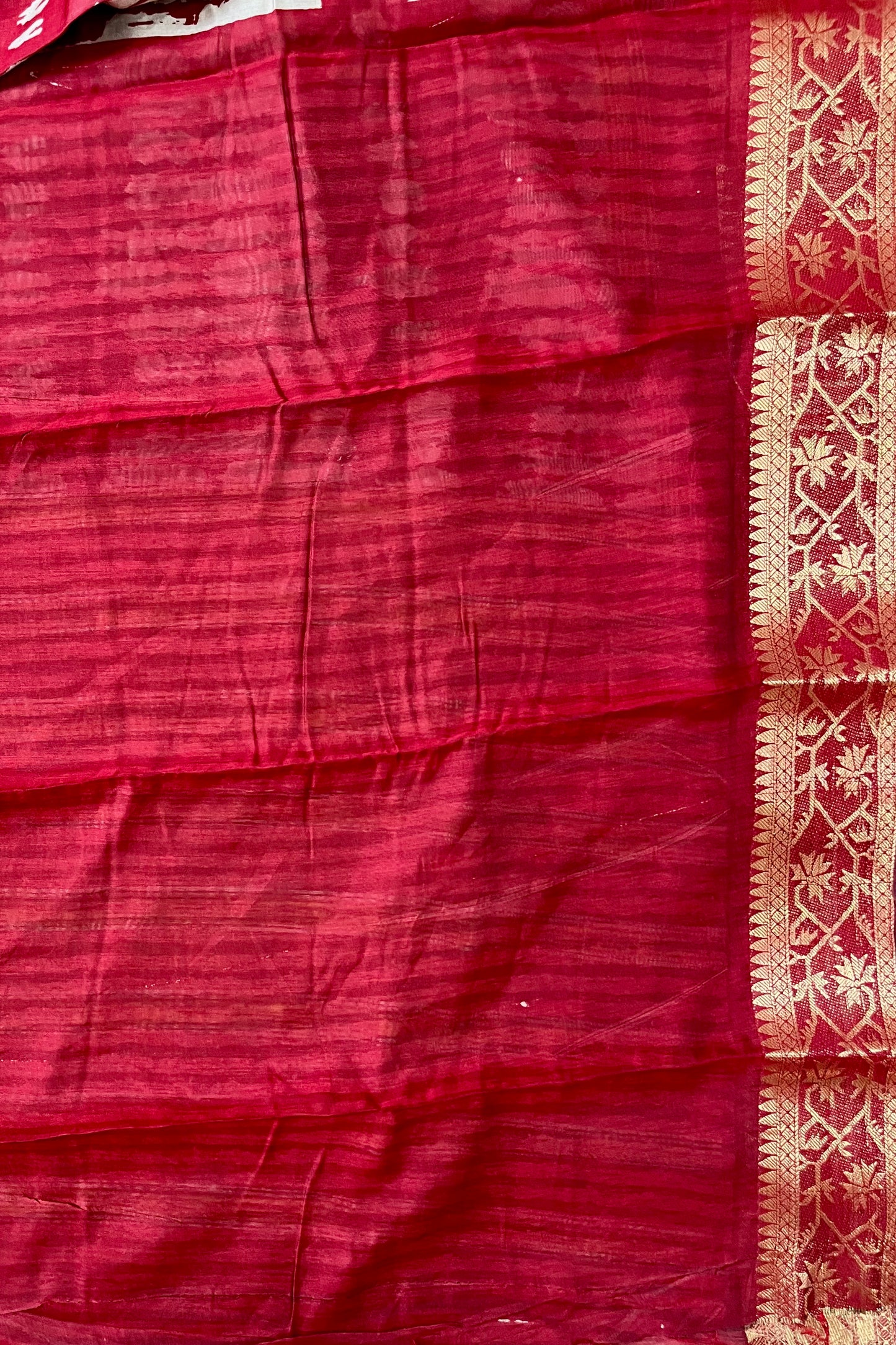 Soft block print saree - Abstract maroon
