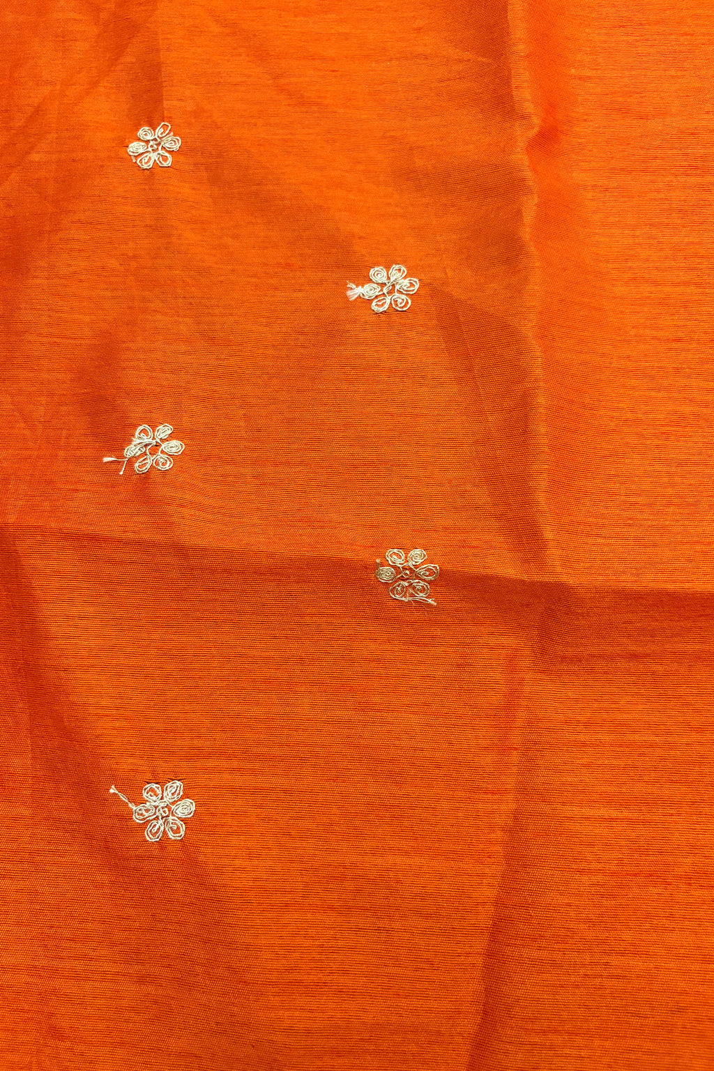 Ombre Pink & Orange Chiffon Saree with Embroidered Scalloped Border